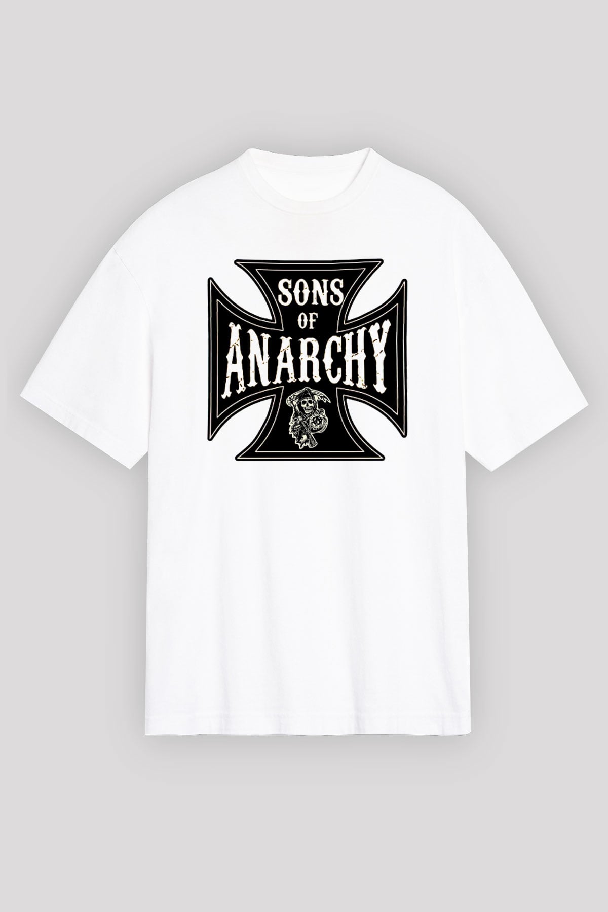 Sons of Anarchy Beyaz Unisex Oversize Tişört T-Shirt