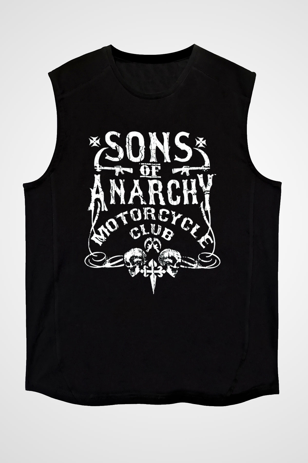 Sons of Anarchy Siyah Unisex Kolsuz Tişört