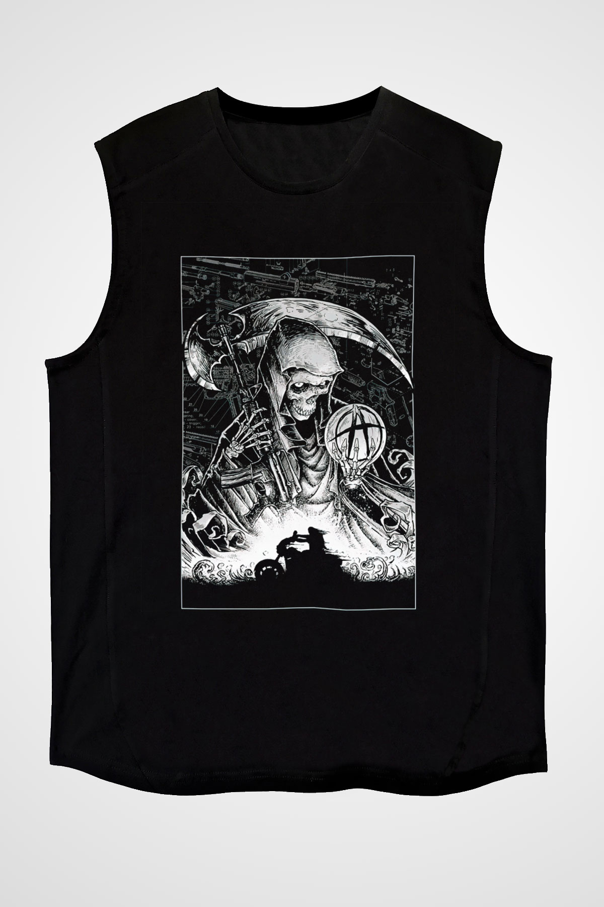 Sons of Anarchy Siyah Unisex Kolsuz Tişört