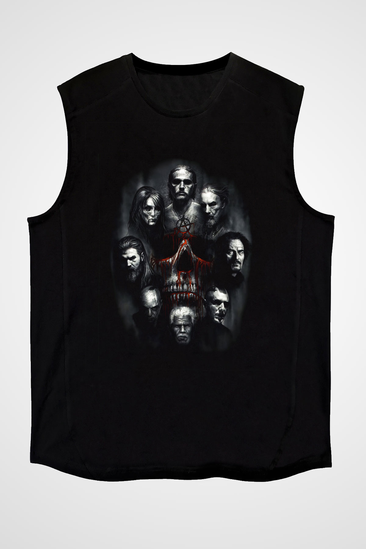 Sons of Anarchy Siyah Unisex Kolsuz Tişört