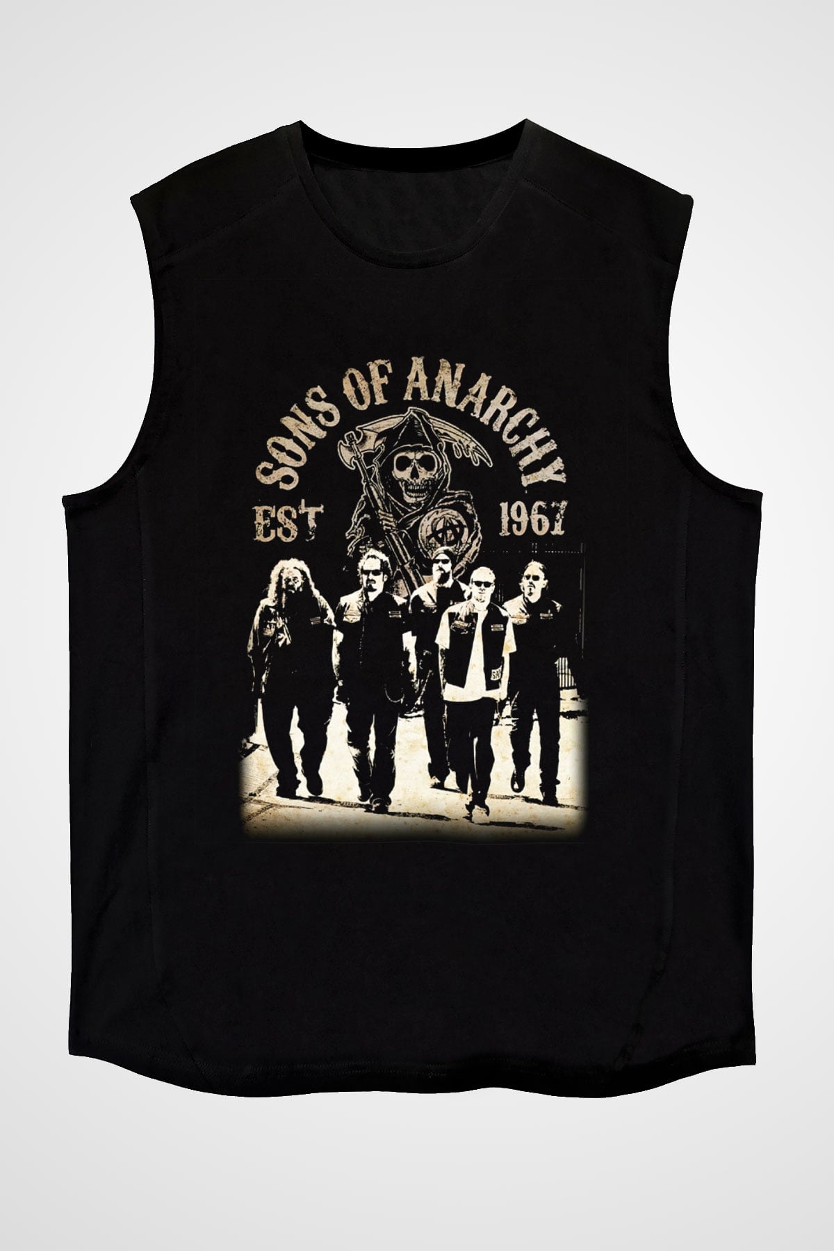 Sons of Anarchy Siyah Unisex Kolsuz Tişört