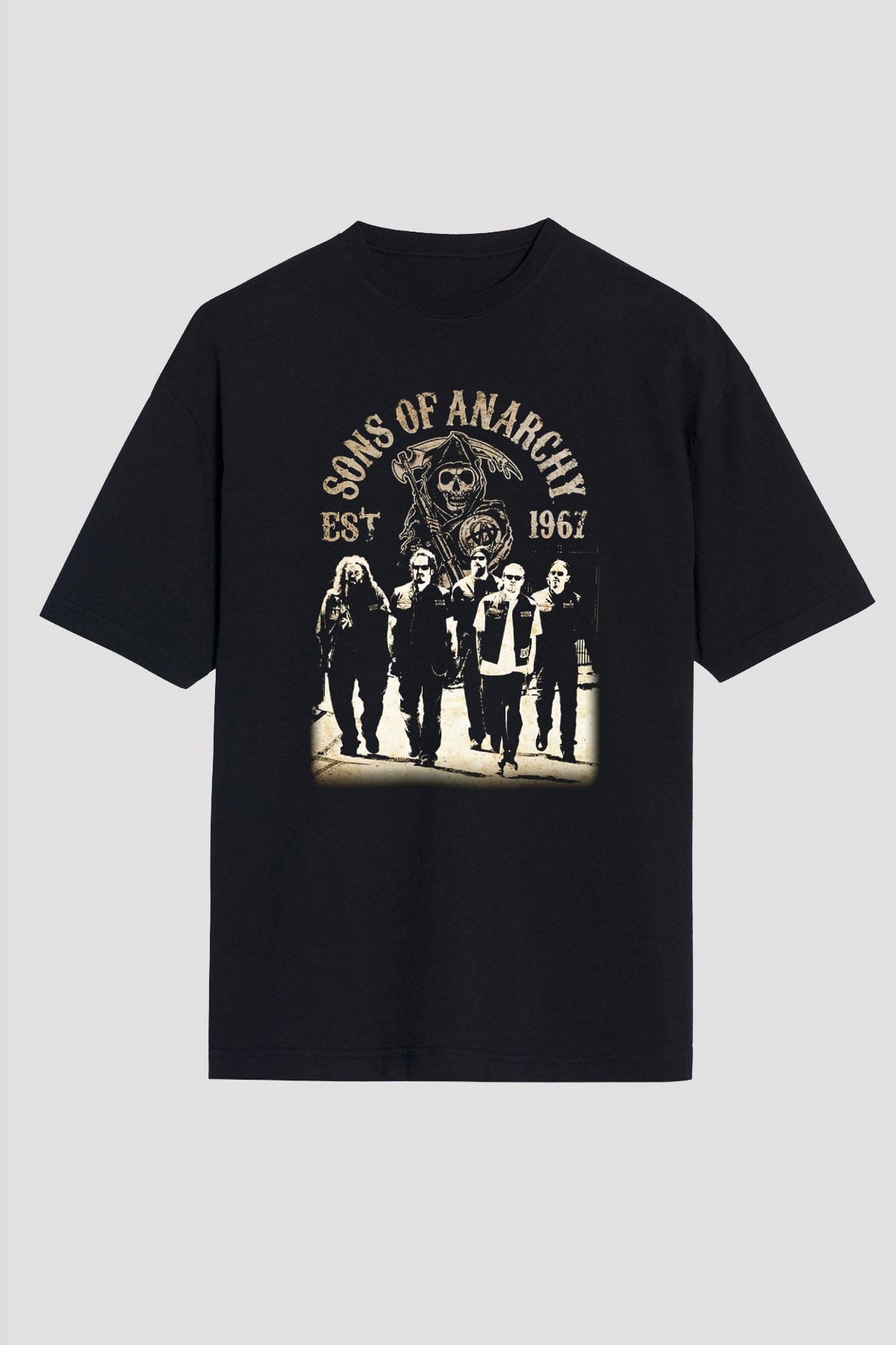Sons of Anarchy Siyah Unisex Oversize Tişört T-Shirt
