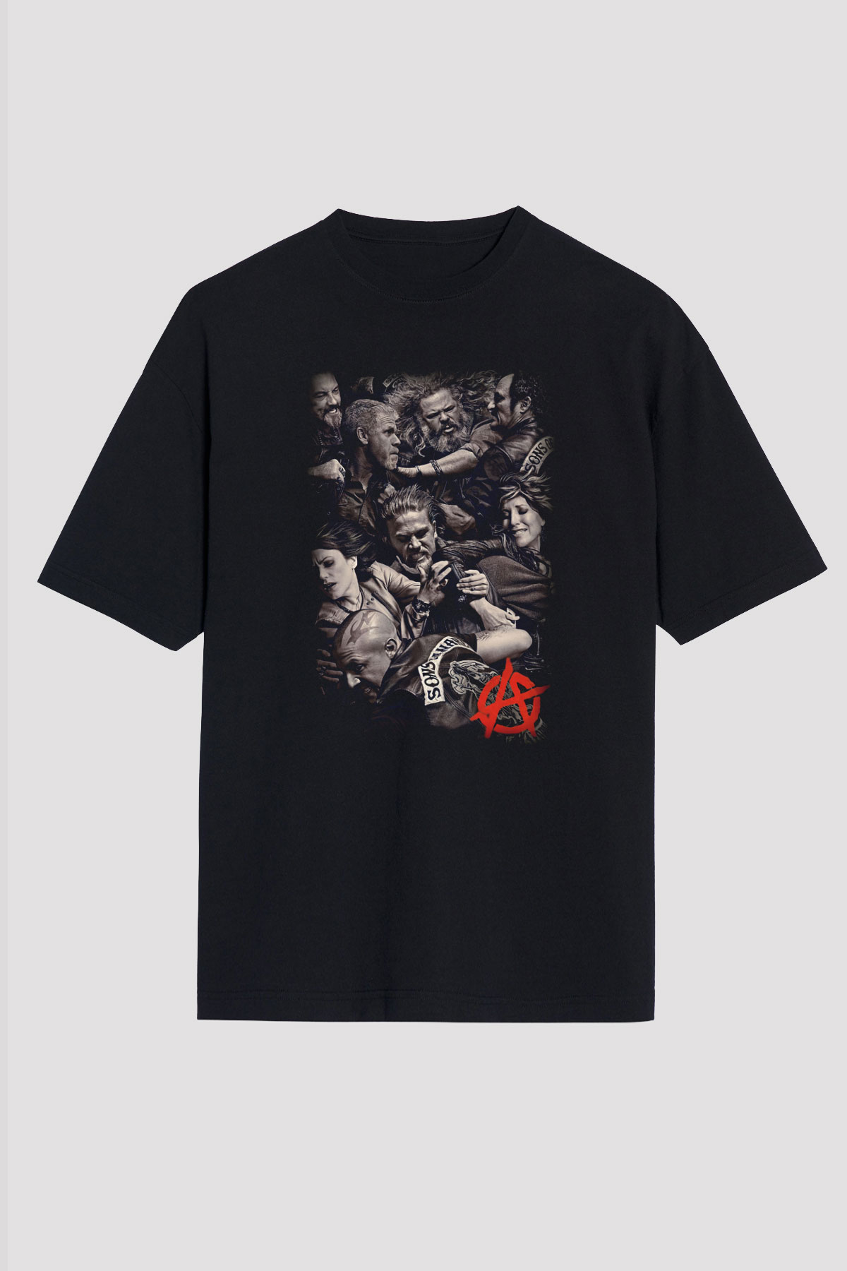 Sons of Anarchy Siyah Unisex Oversize Tişört T-Shirt