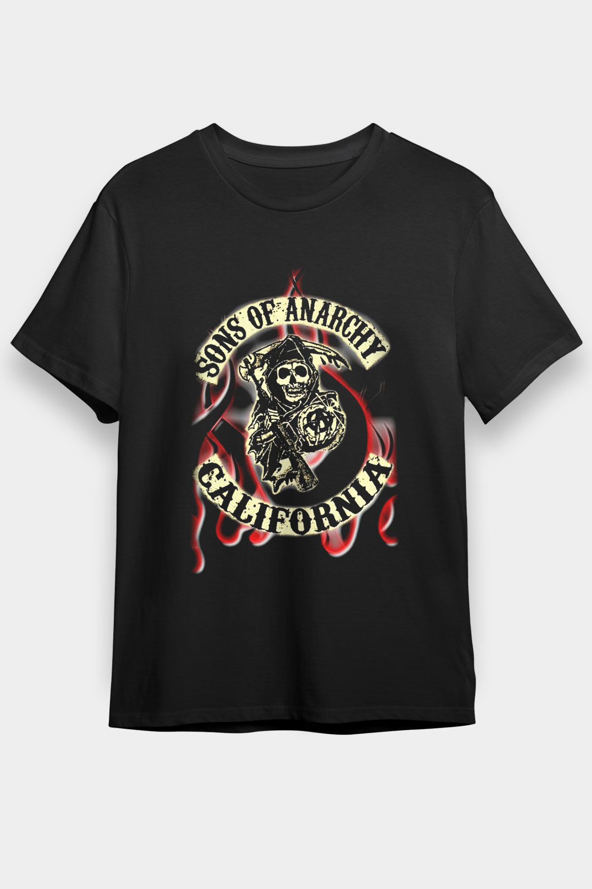 Sons of Anarchy Siyah Unisex Graphic Tee - STREETWEAR