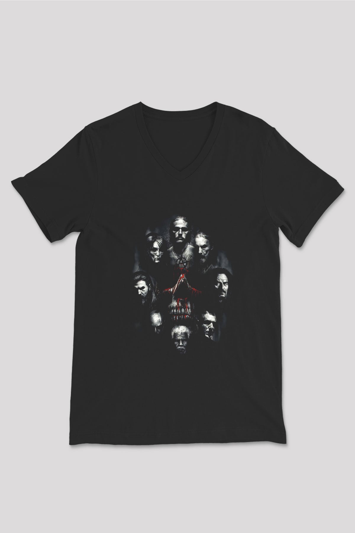 Sons of Anarchy Siyah Unisex V Yaka Tişört T-Shirt