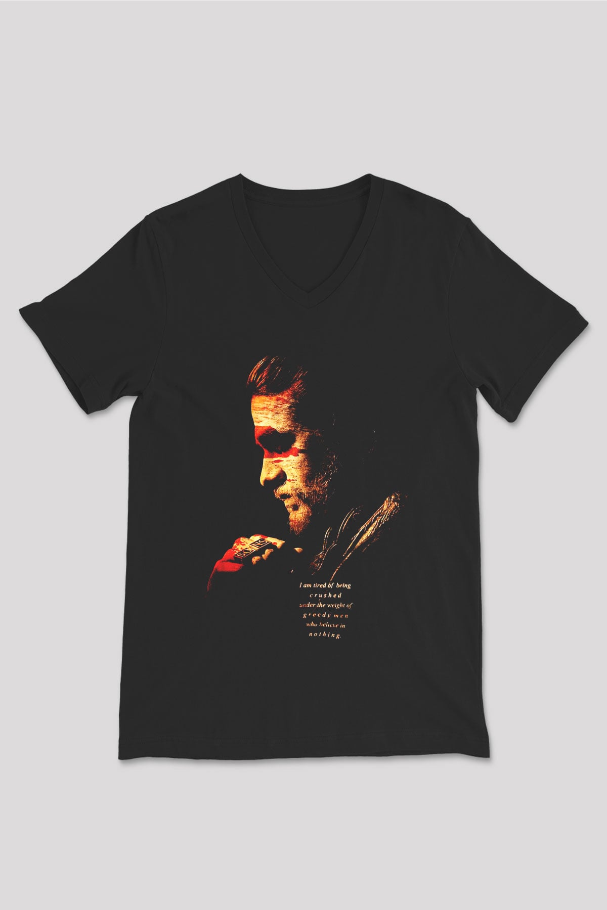 Sons of Anarchy Siyah Unisex V Yaka Tişört T-Shirt
