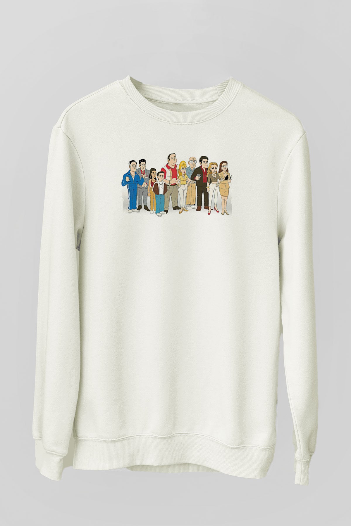Sopranos Baskılı Beyaz Unisex Sweatshirt