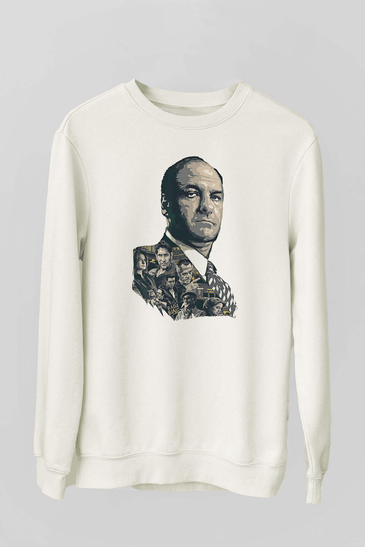 Sopranos Baskılı Beyaz Unisex Sweatshirt