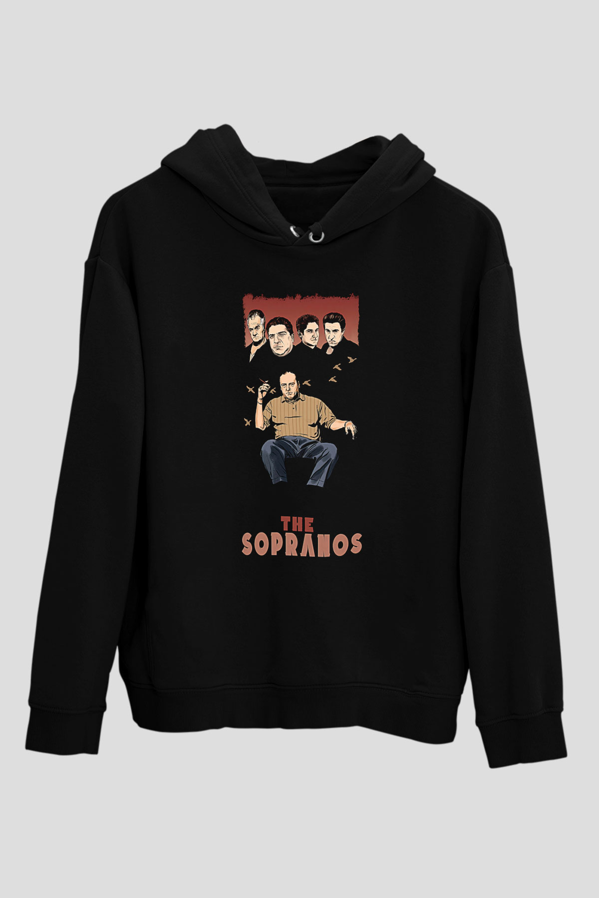 Sopranos Baskılı Unisex Siyah Hoodie