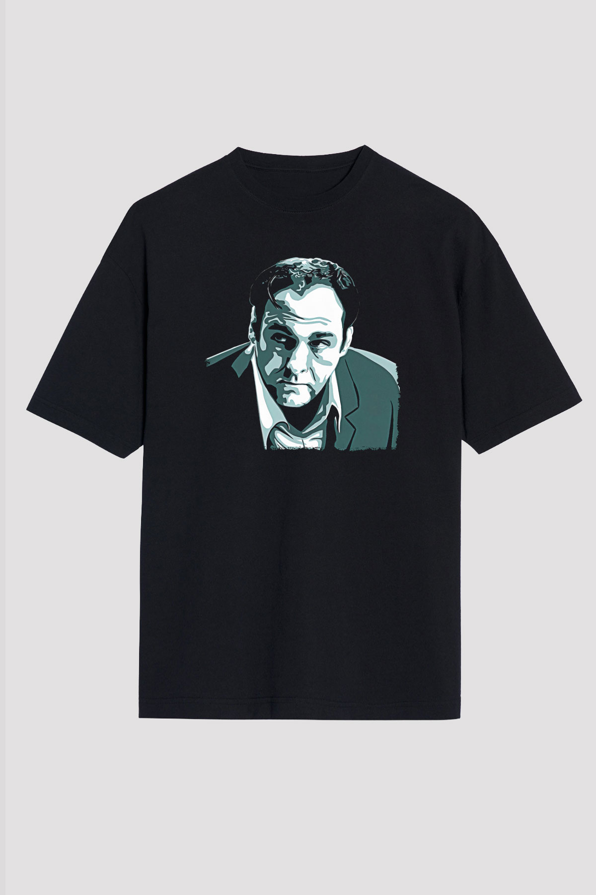 Sopranos Baskılı Unisex Siyah Oversize Tişört - Tshirt