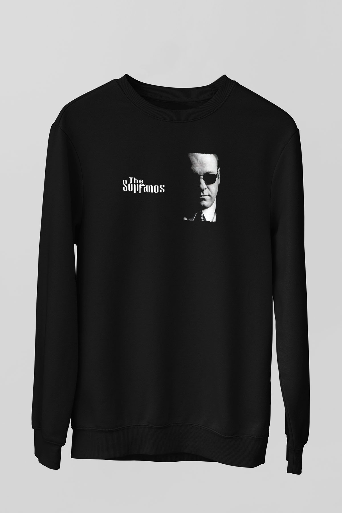 Sopranos Baskılı Unisex Siyah Sweatshirt