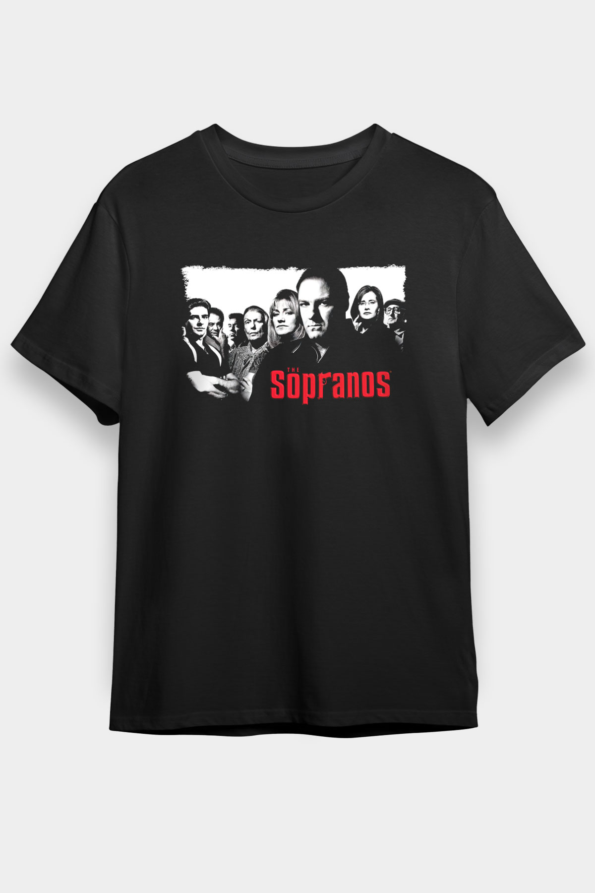 Sopranos Baskılı Unisex Siyah Tişört - Tshirt