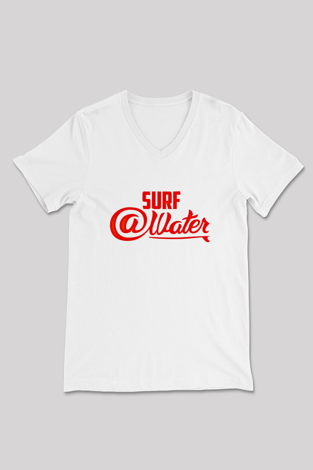 Sörf Baskılı Unisex V Yaka Tişört - Tshirt