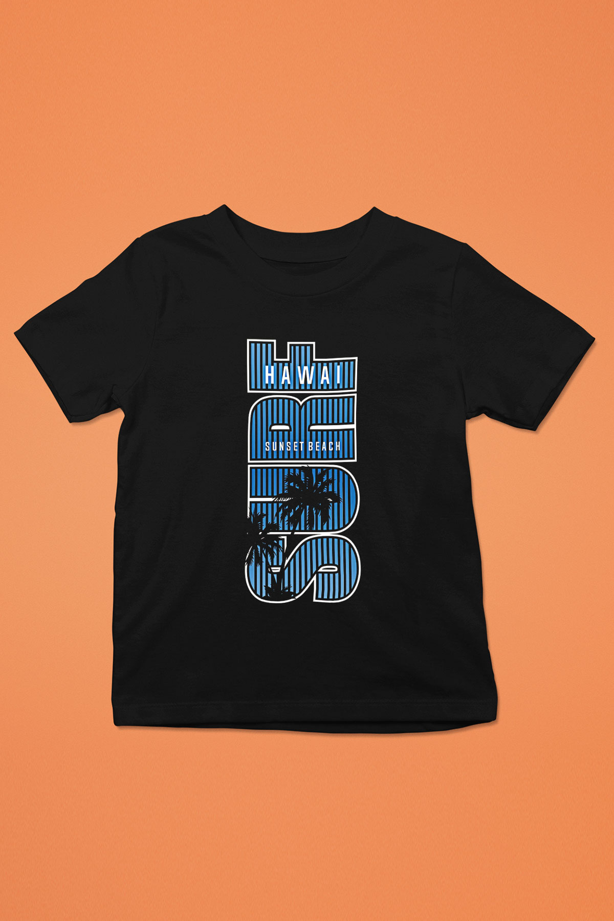 Sörf - Surfing Baskılı Unisex Siyah Çocuk Tİşörtü - Tshirt