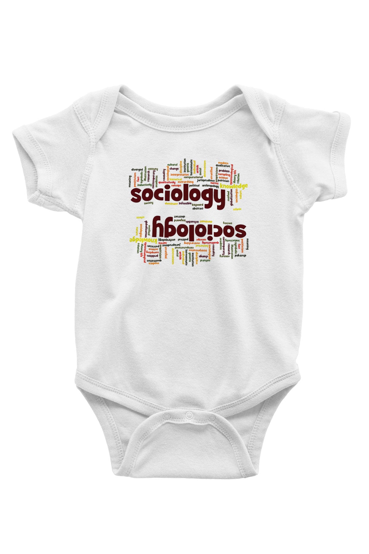 Sosyolog Baskılı Beyaz Unisex Bebek Body - Zıbın