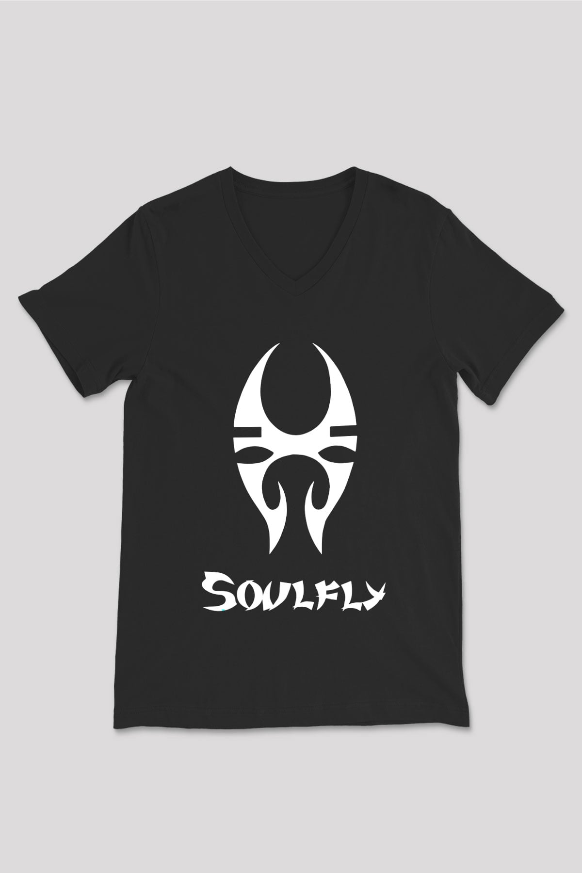 Soulfly Siyah Unisex V Yaka Tişört T-Shirt
