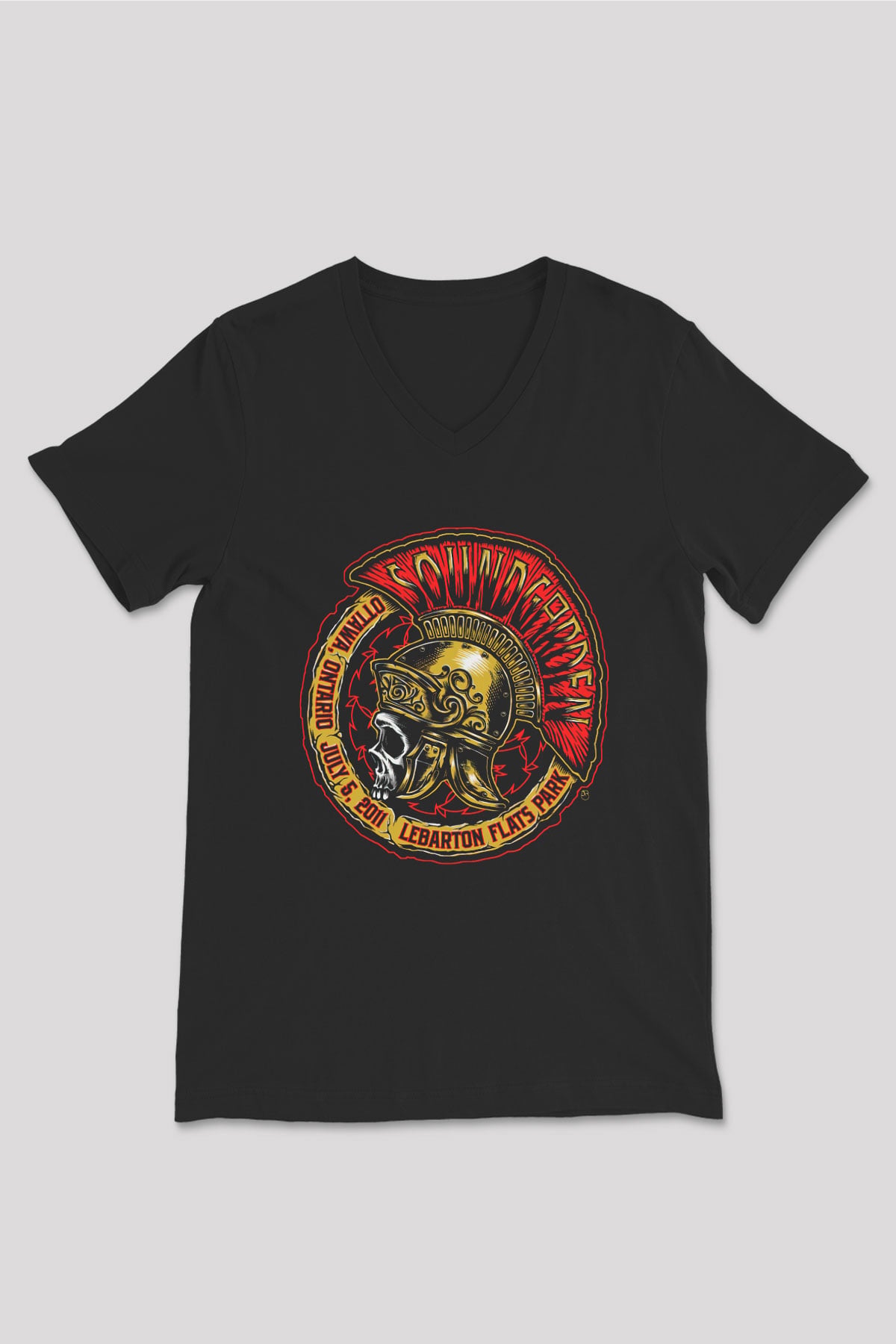 Soundgarden Siyah Unisex V Yaka Tişört T-Shirt