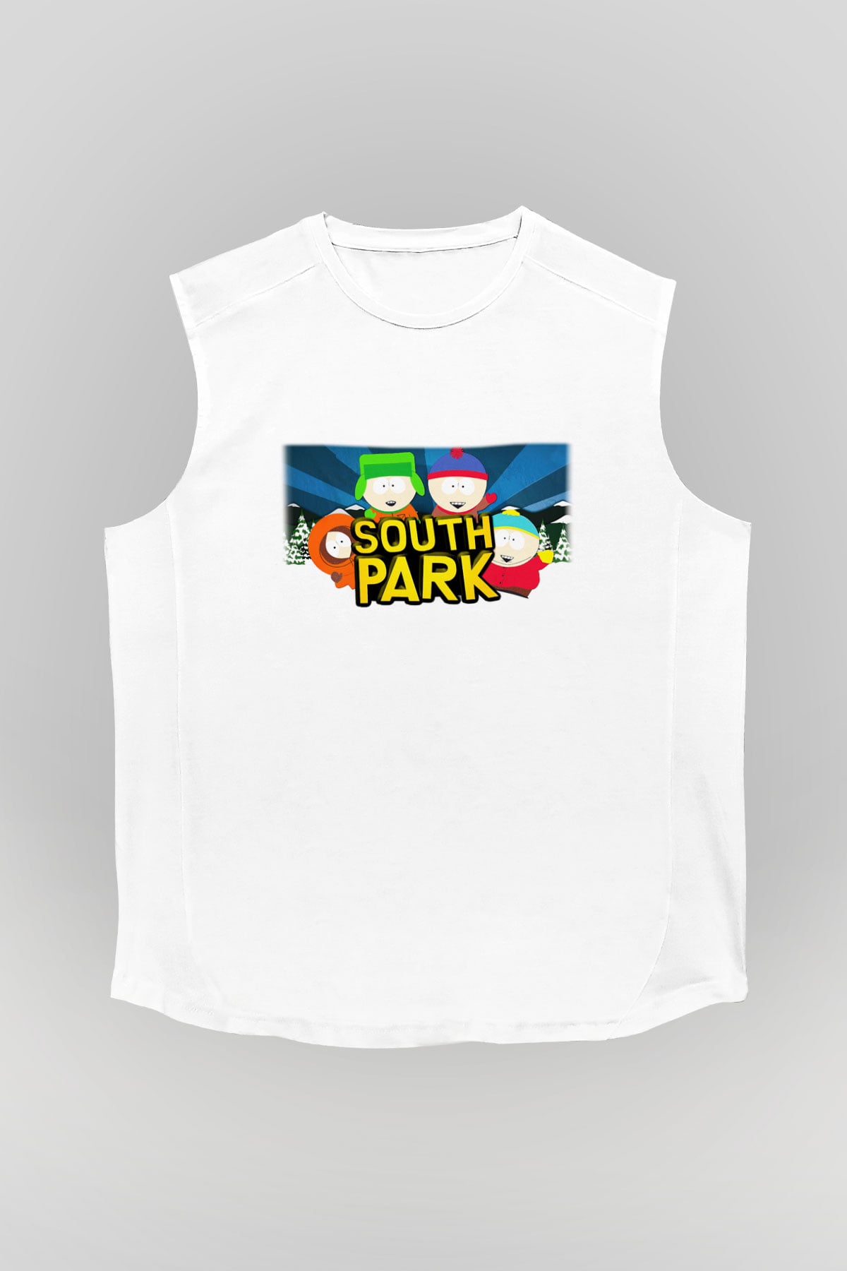 South Park Beyaz Unisex Kolsuz Tişört