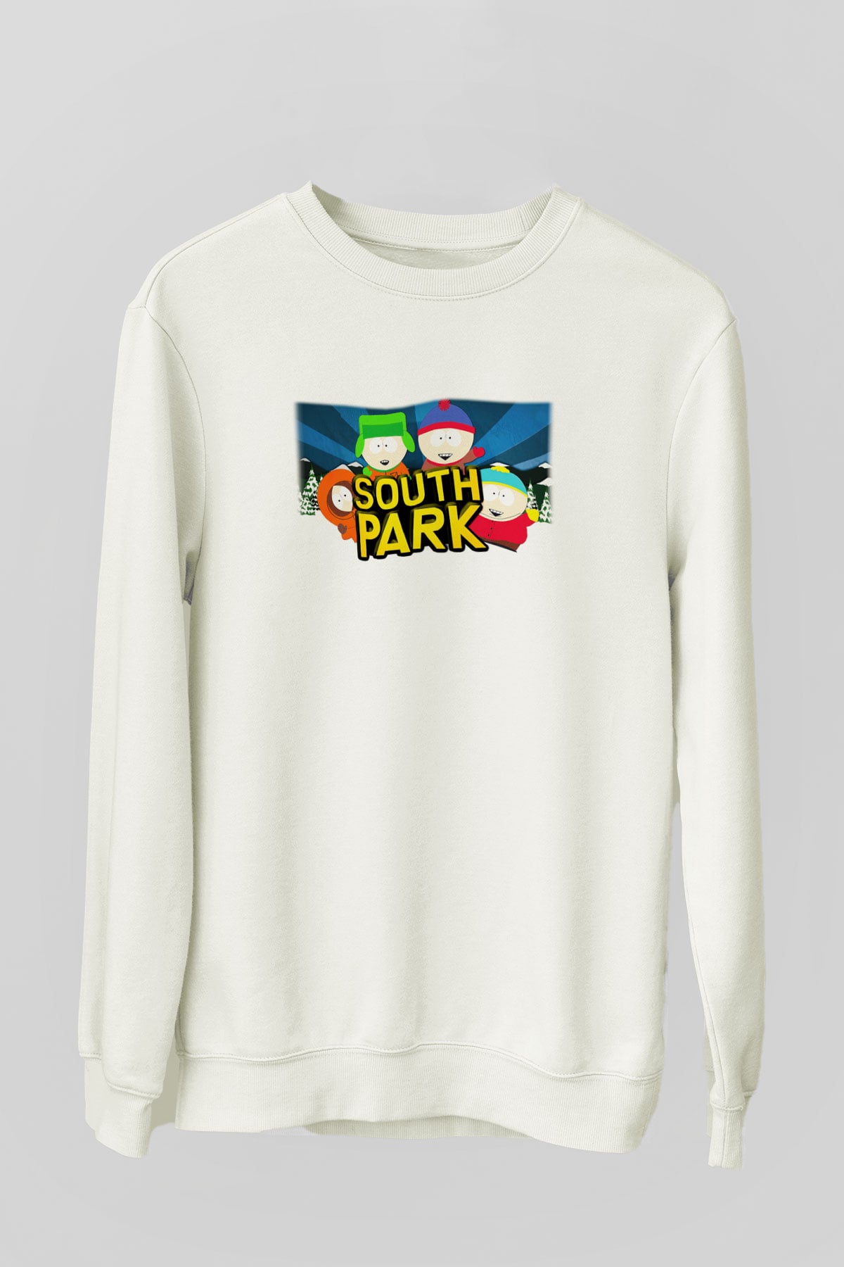 South Park Beyaz Unisex Sweatshirt