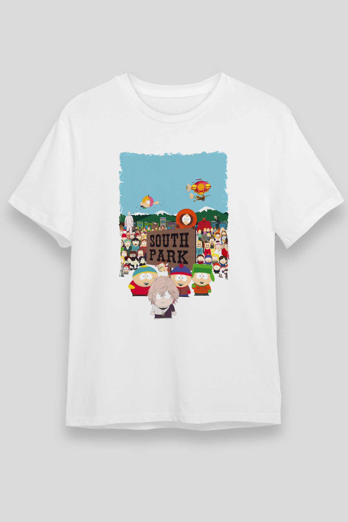 South Park Beyaz Unisex Tişört T-Shirt