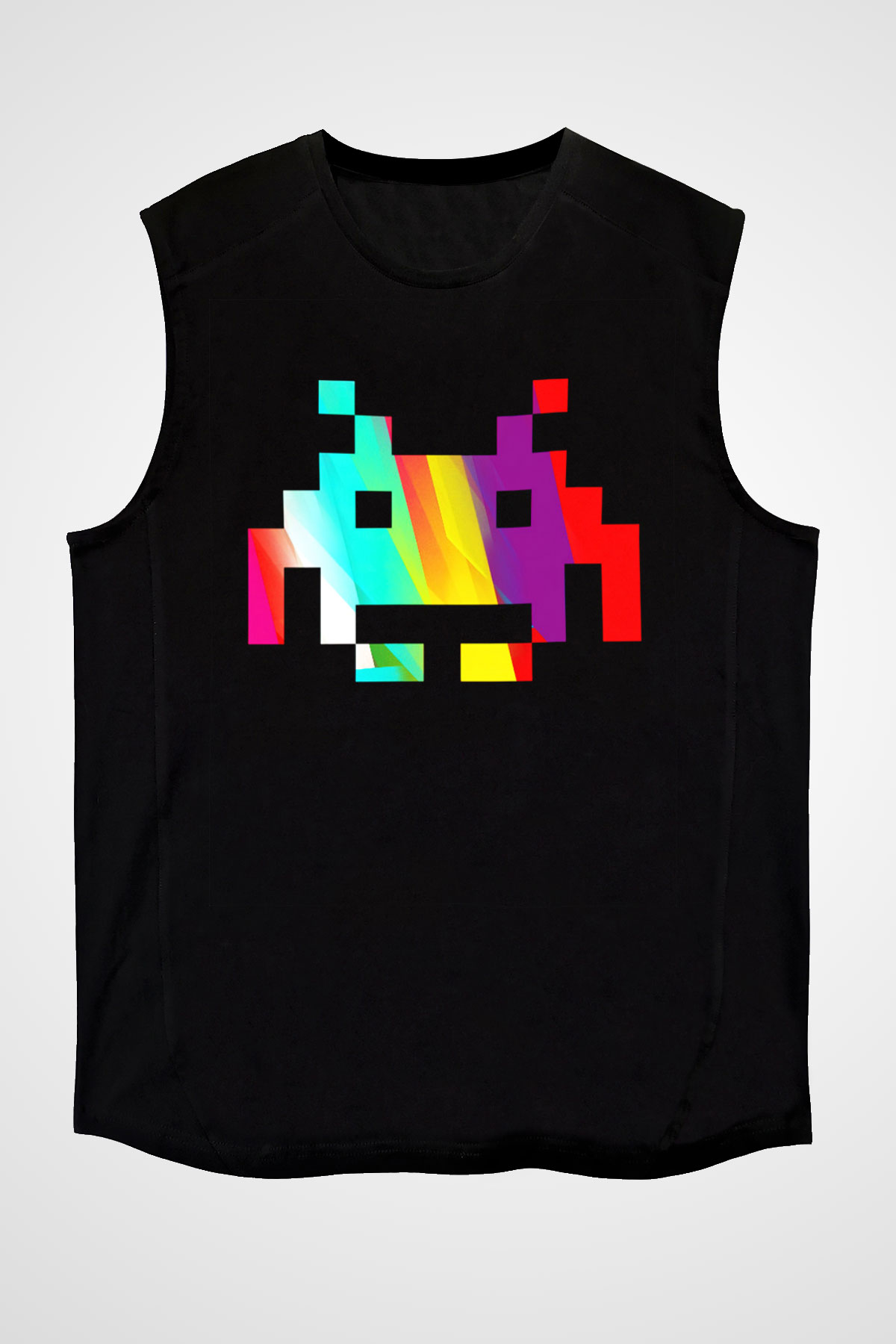 Space Invaders Siyah Unisex Kolsuz Tişört