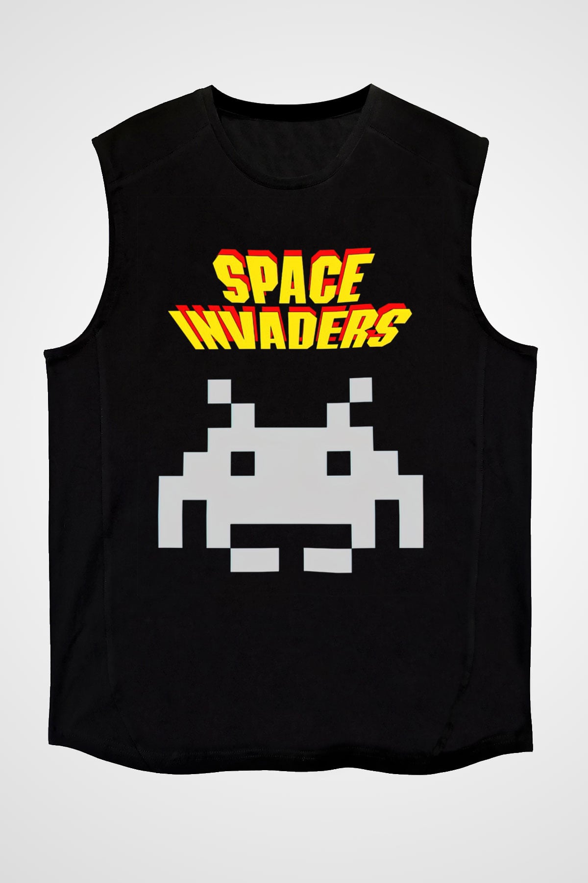 Space Invaders Siyah Unisex  Kolsuz Tişört