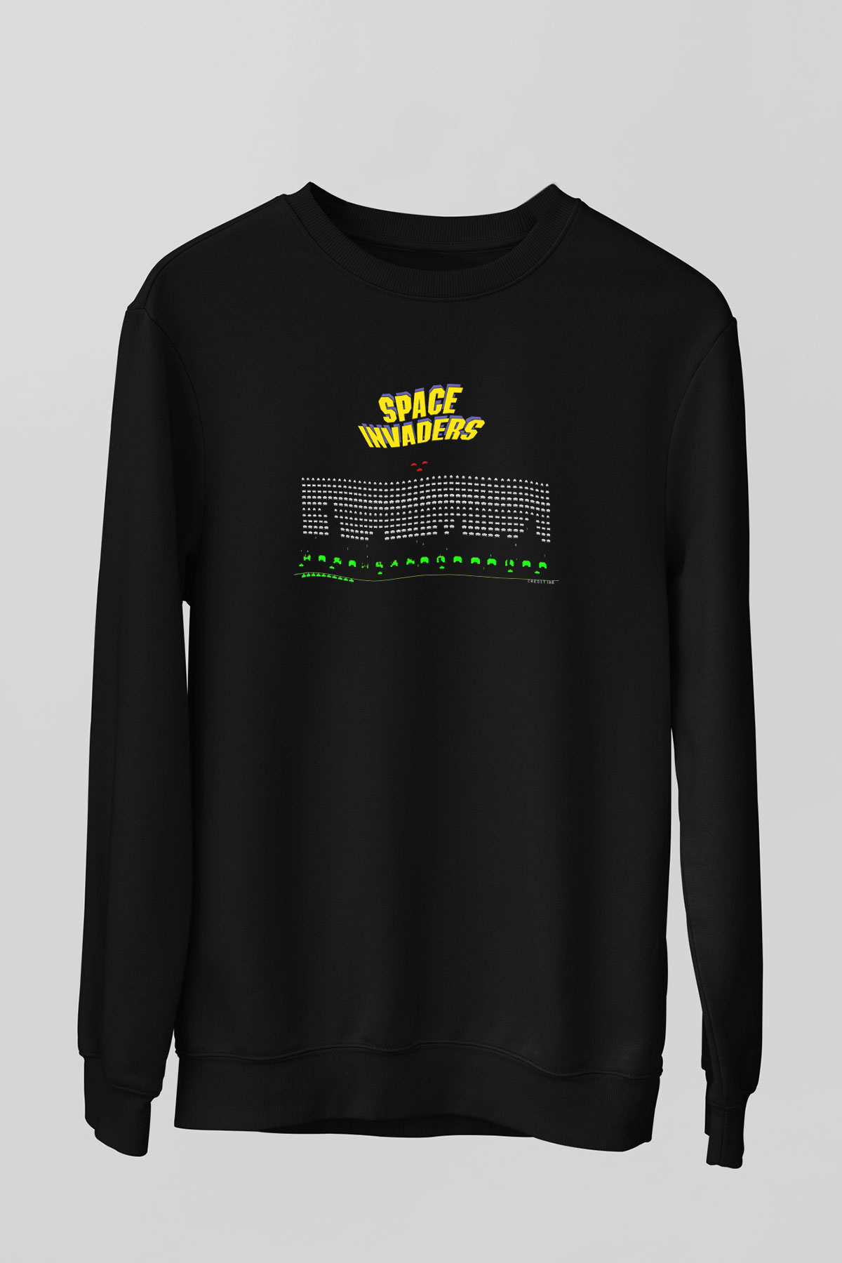 Space Invaders Siyah Unisex Sweatshirt