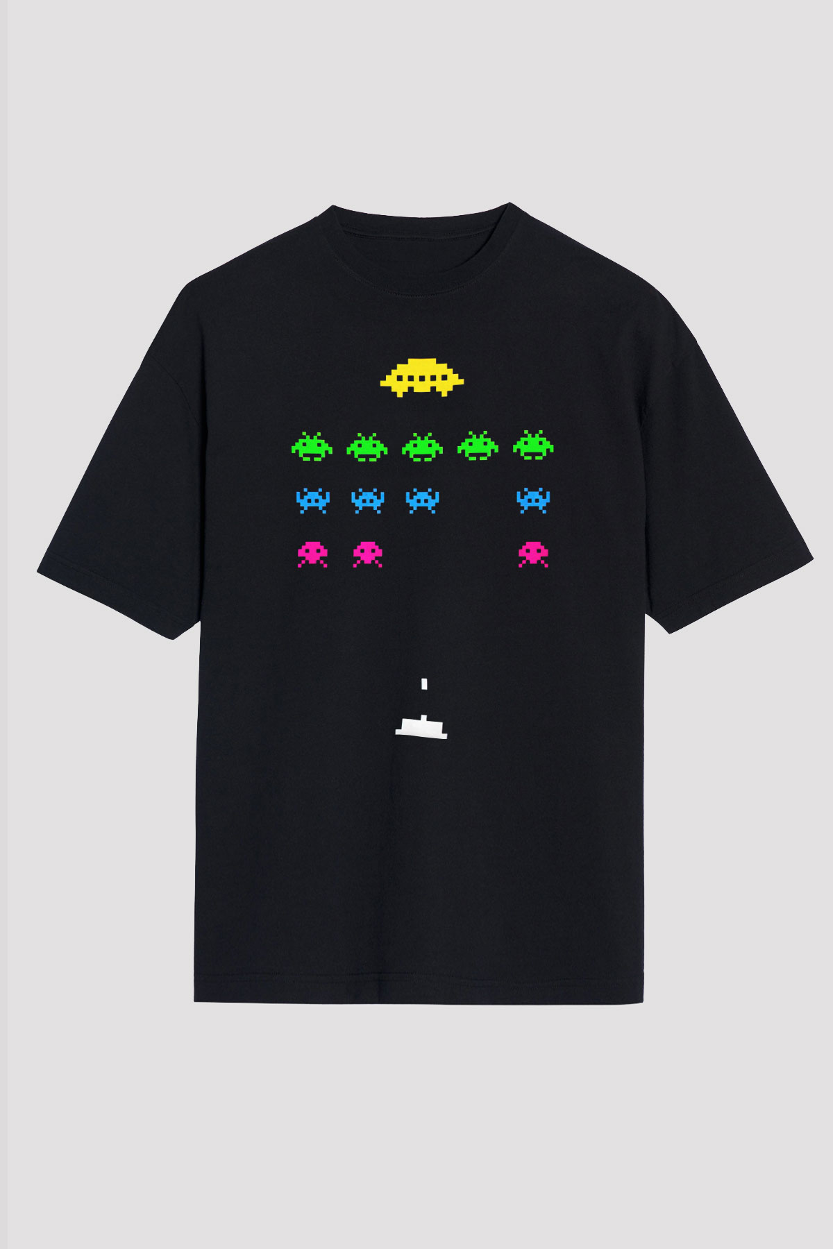 Space Invaders Siyah Unisex Tişört