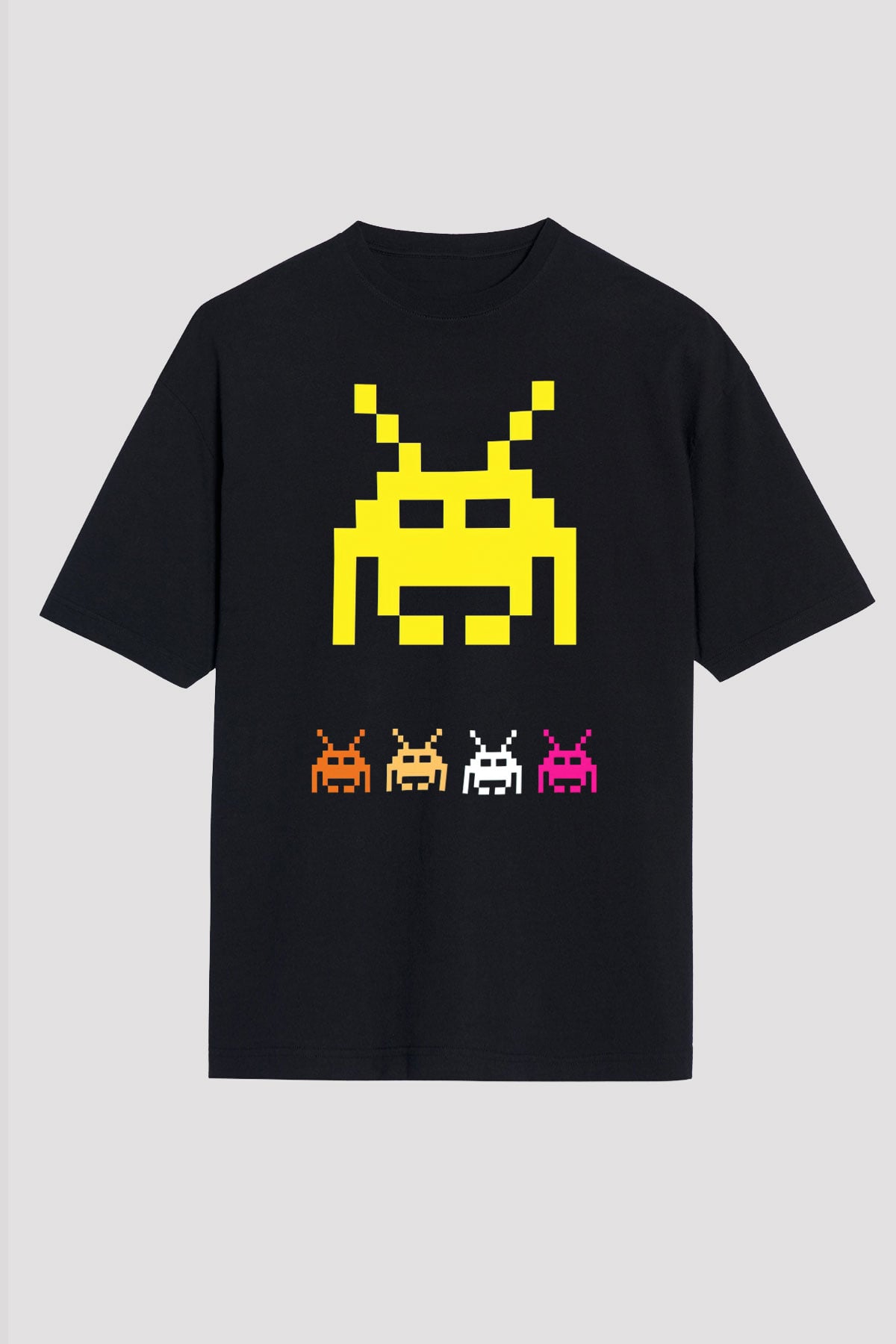 Space Invaders Siyah Unisex Tişört