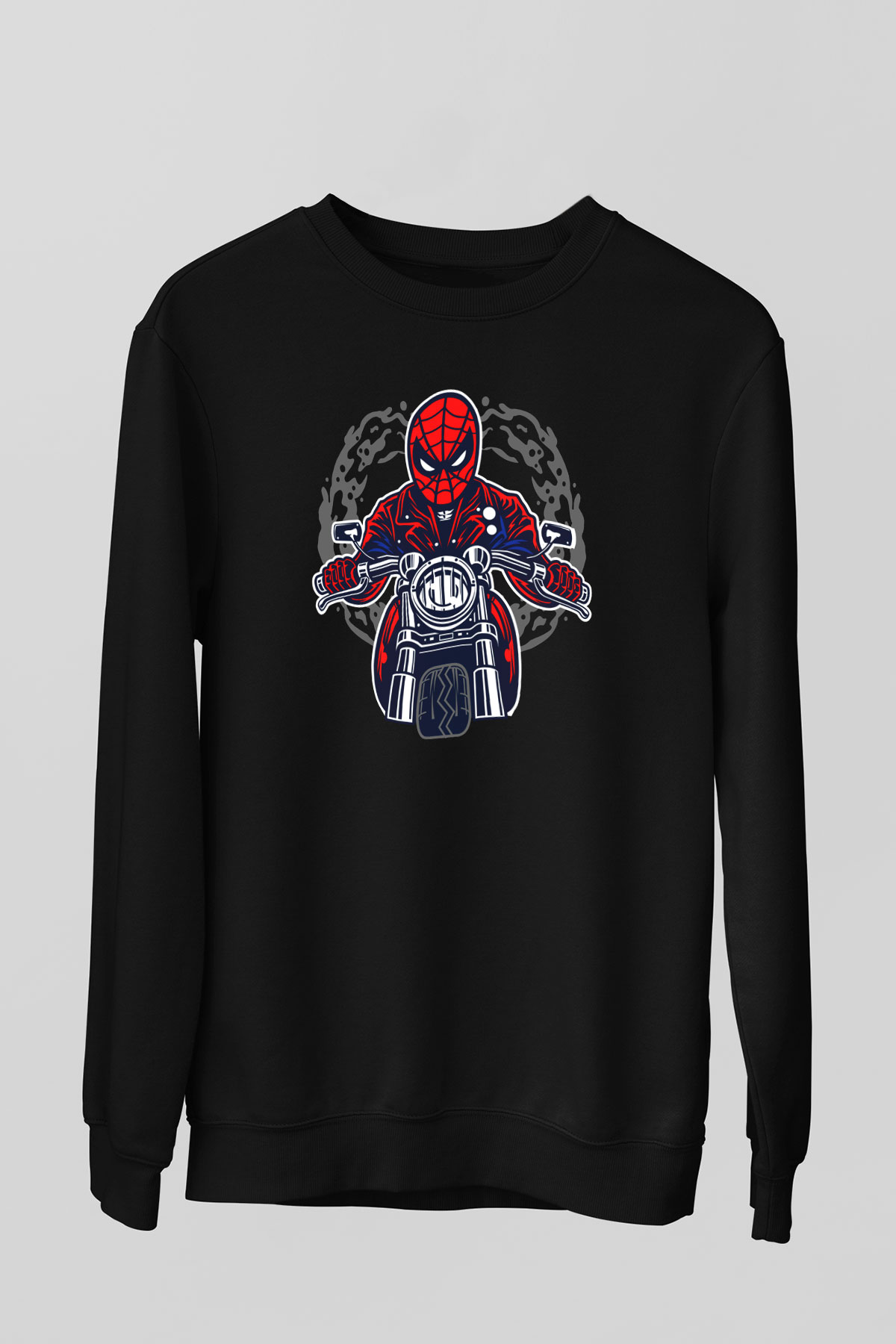 Spider Rider Baskılı Siyah Unisex Tshirt