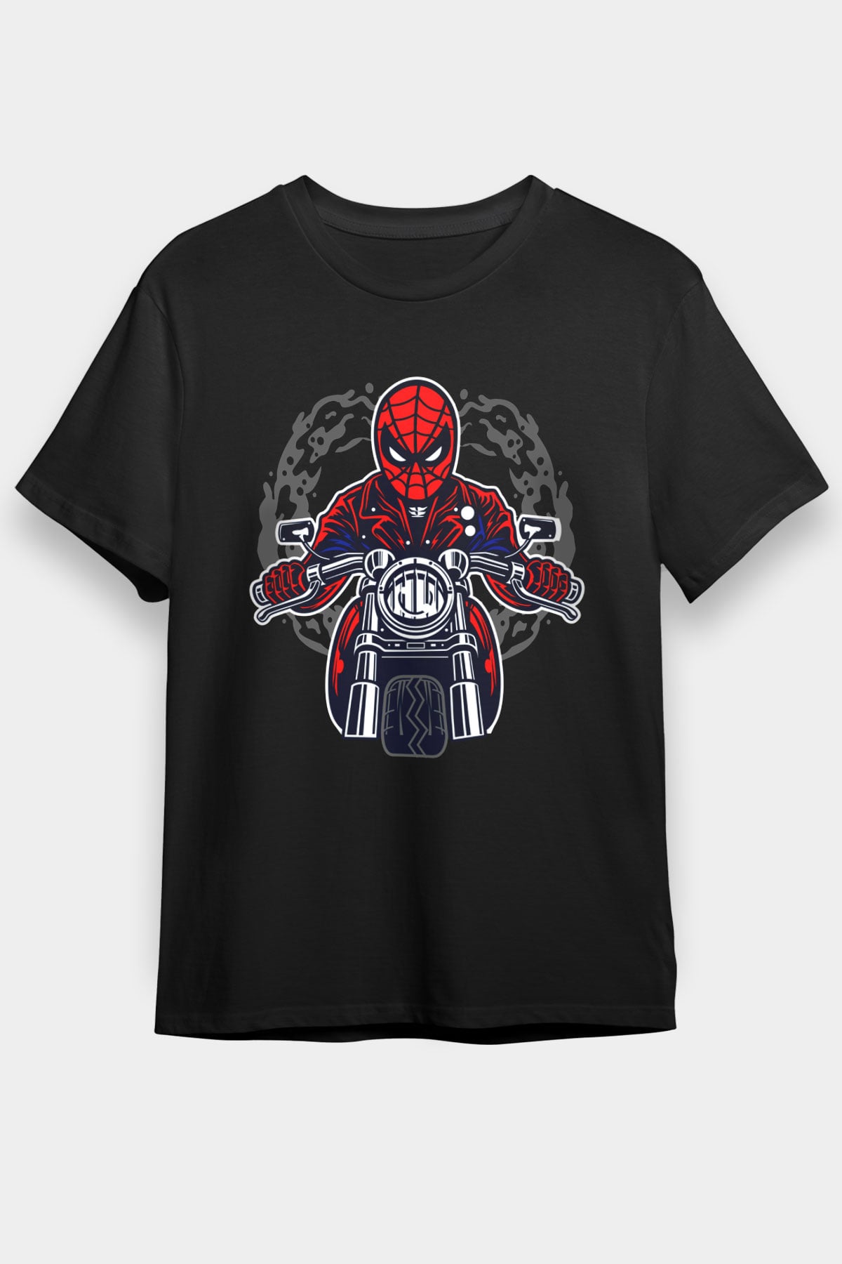 Spider Rider Baskılı Siyah Unisex Tshirt