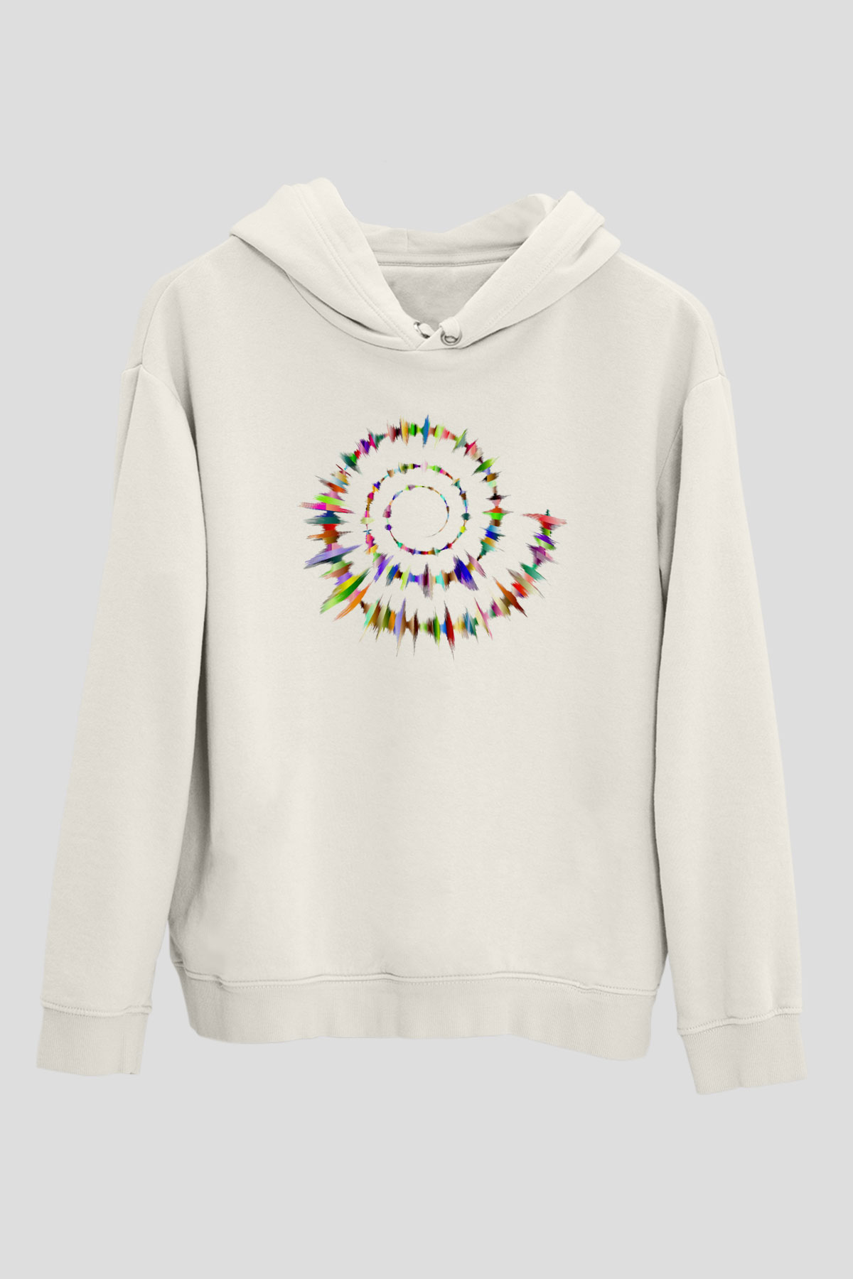 Spiral Beyaz Unisex Hoodie