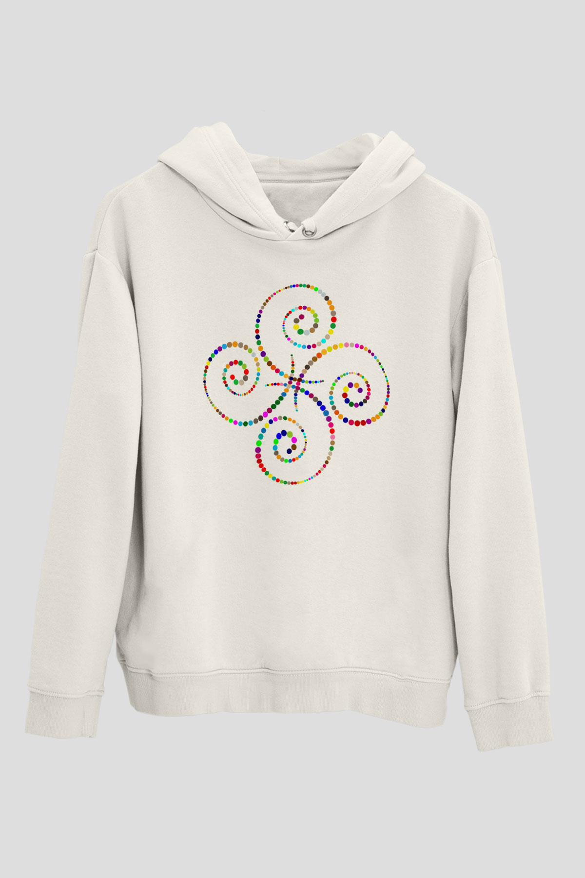 Spiral Beyaz Unisex Hoodie