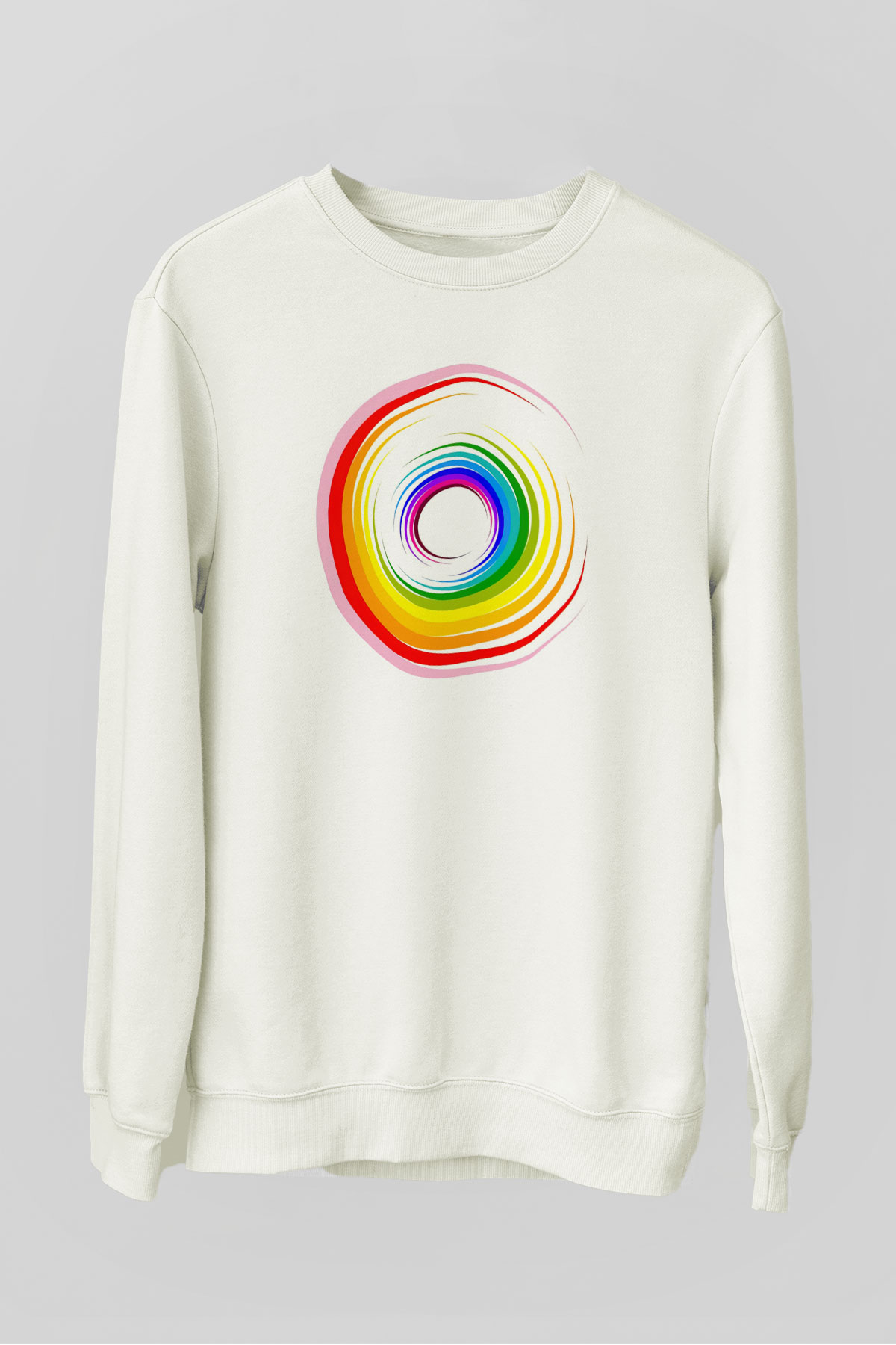 Spiral Beyaz Unisex Sweatshirt