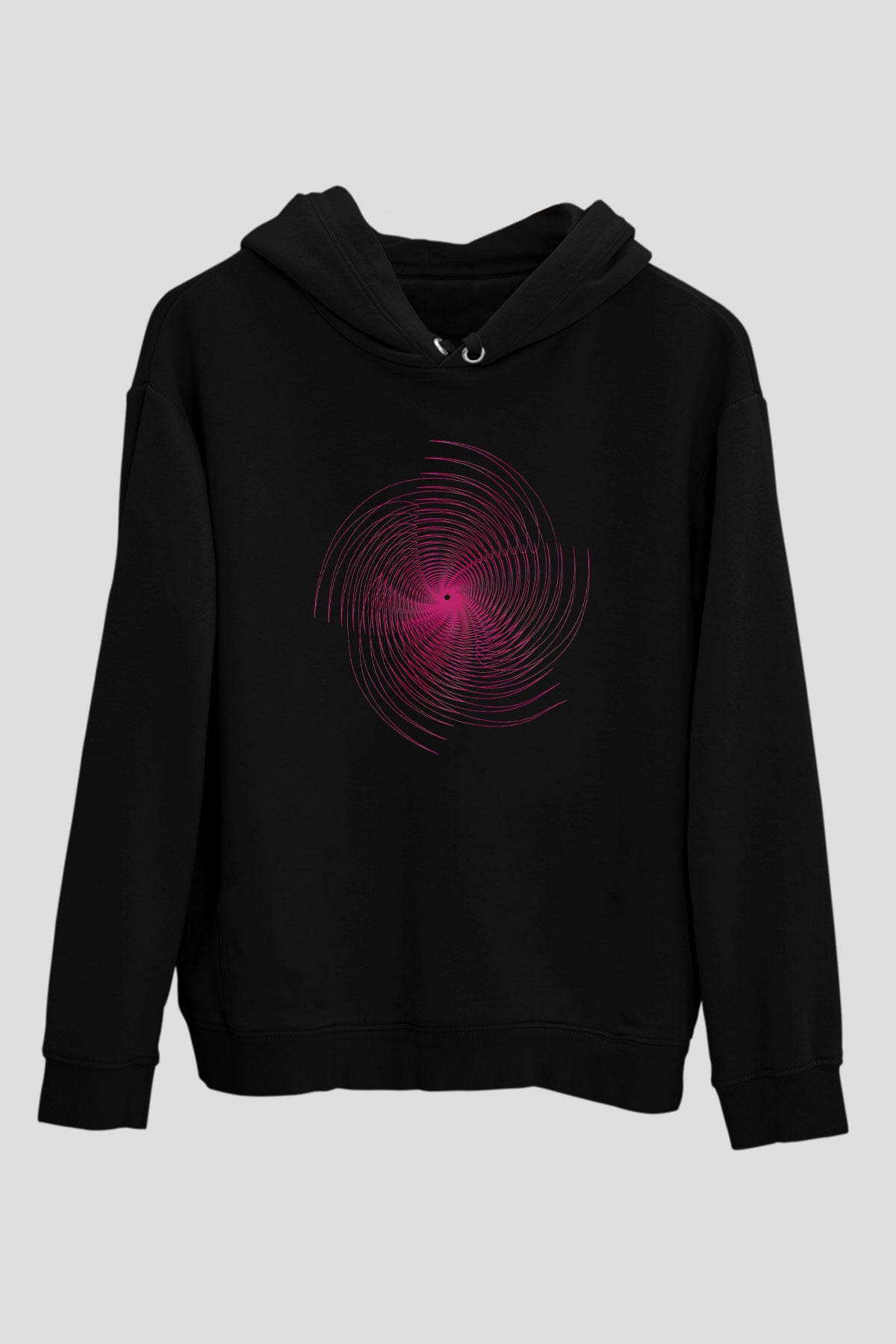 Spiral Siyah Unisex Hoodie