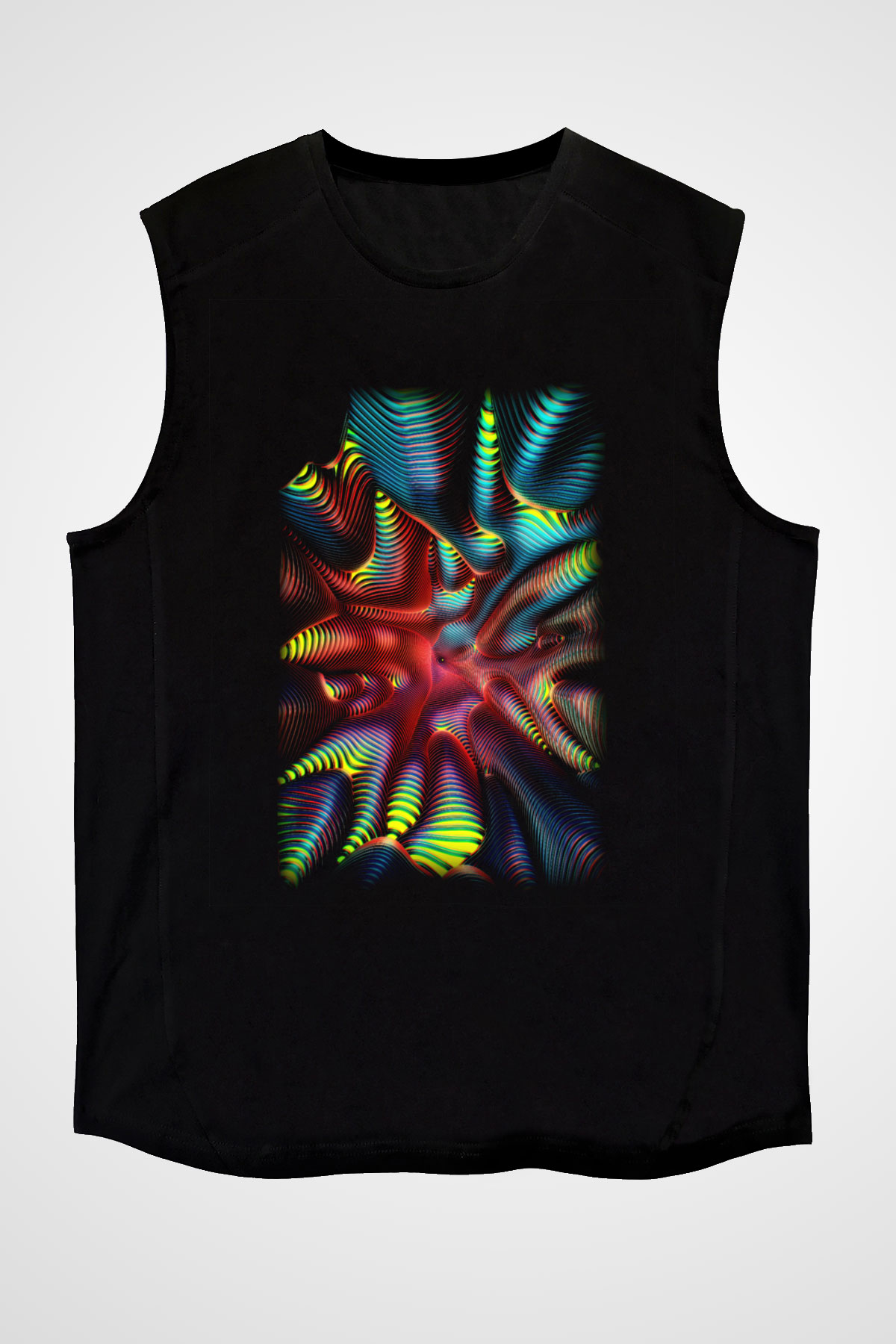 Spiral Siyah Unisex Kolsuz Tişört
