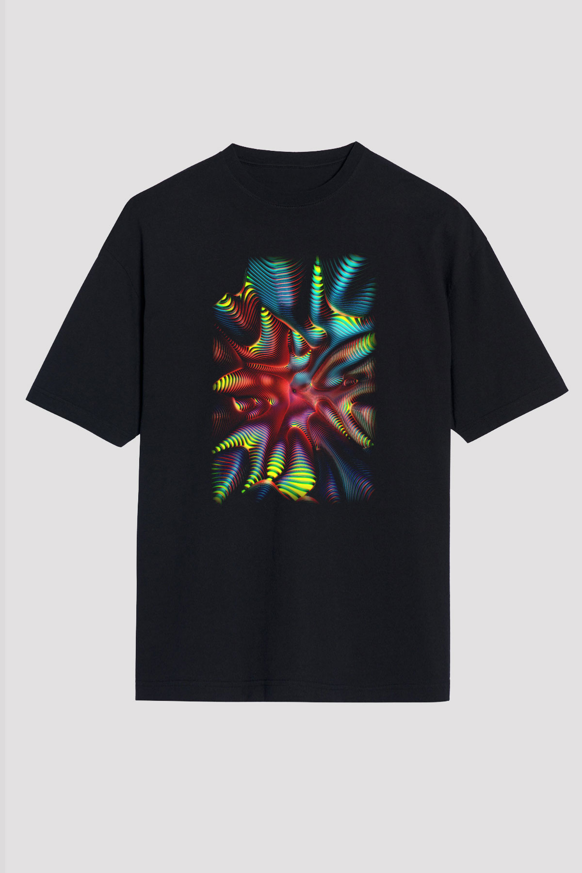 Spiral Siyah Unisex Oversize Tişört T-Shirt