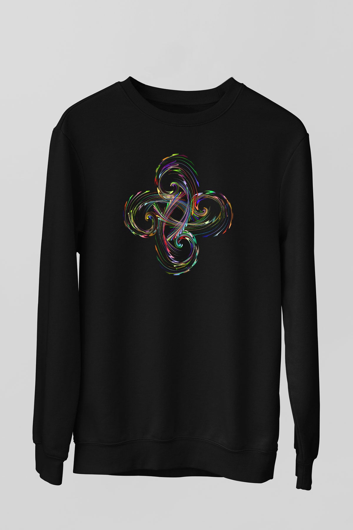 Spiral Siyah Unisex Sweatshirt