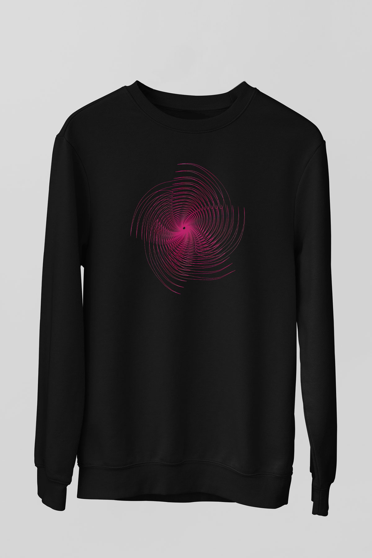 Spiral Siyah Unisex Sweatshirt