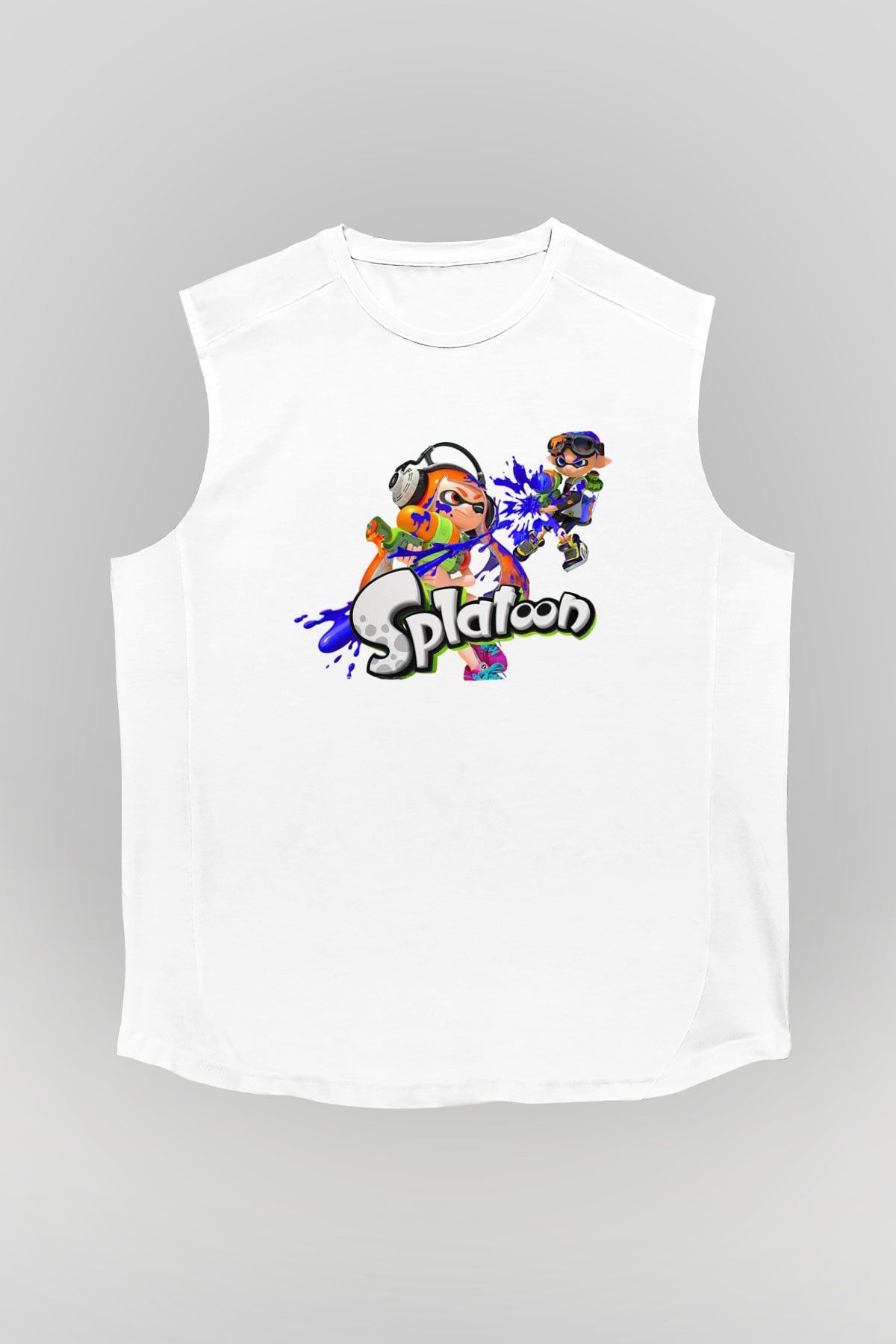 Splatoon Beyaz Unisex Kolsuz Tişört
