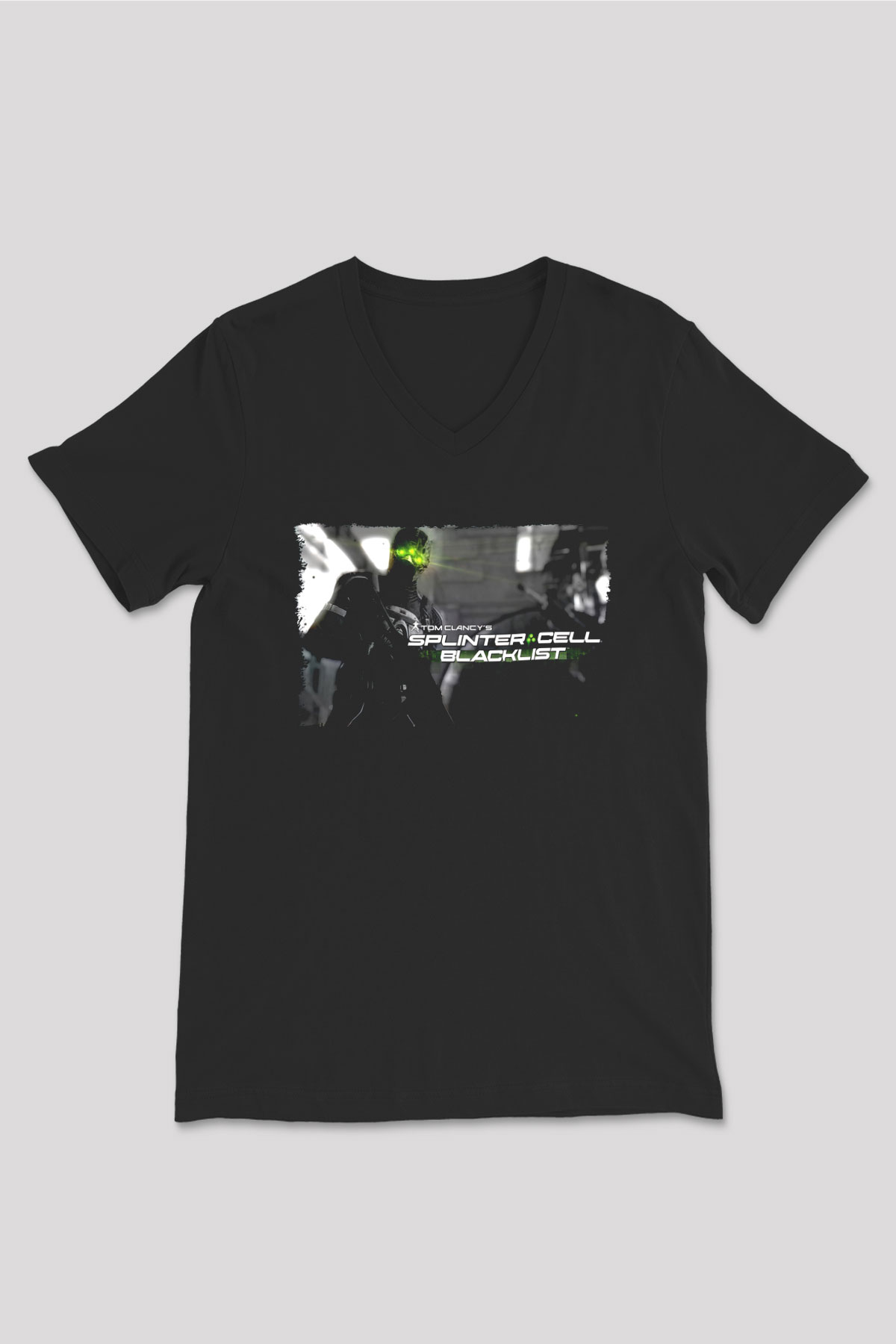 Splinter Cell Siyah Unisex V Yaka Tişört