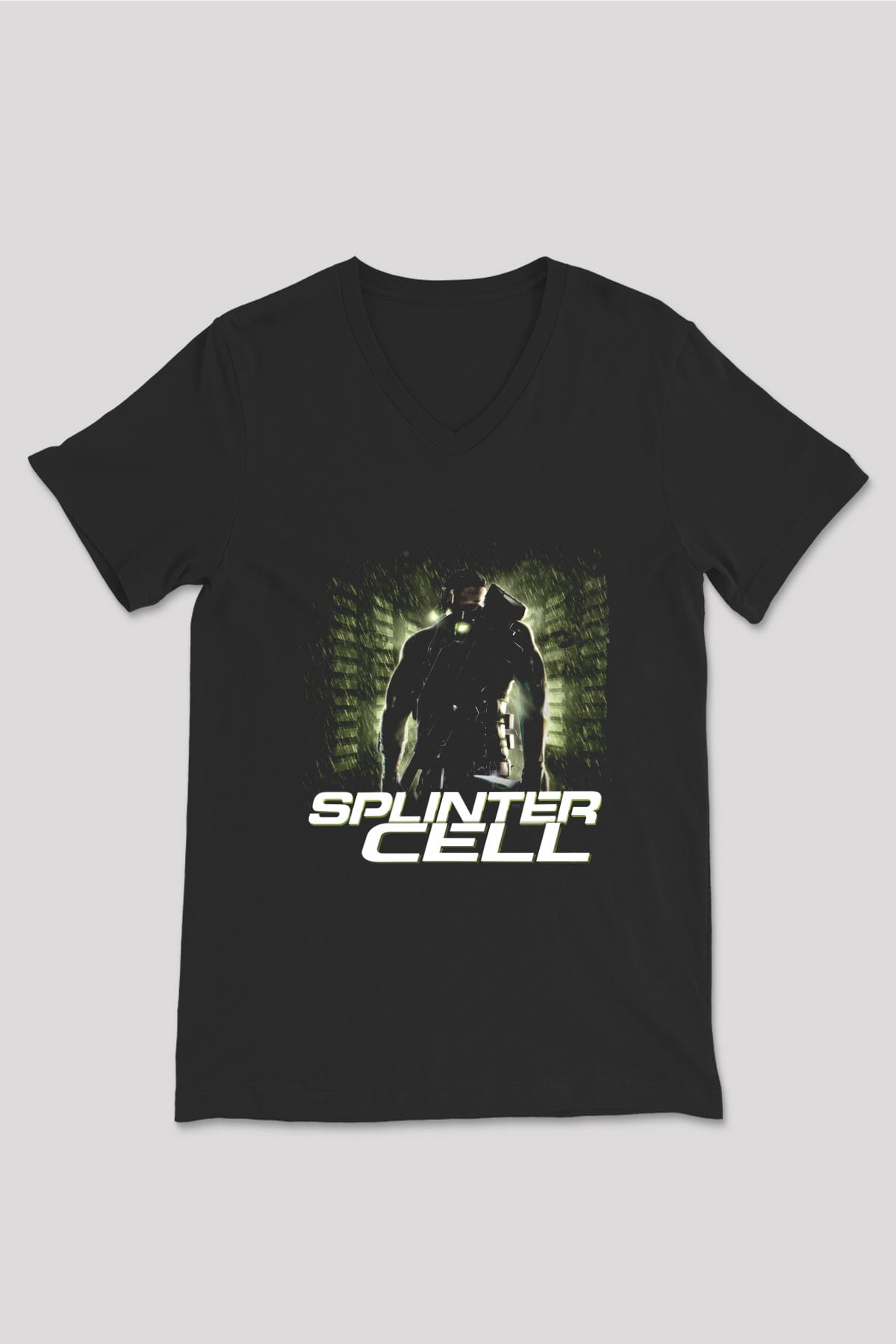 Splinter Cell Siyah Unisex V Yaka Tişört