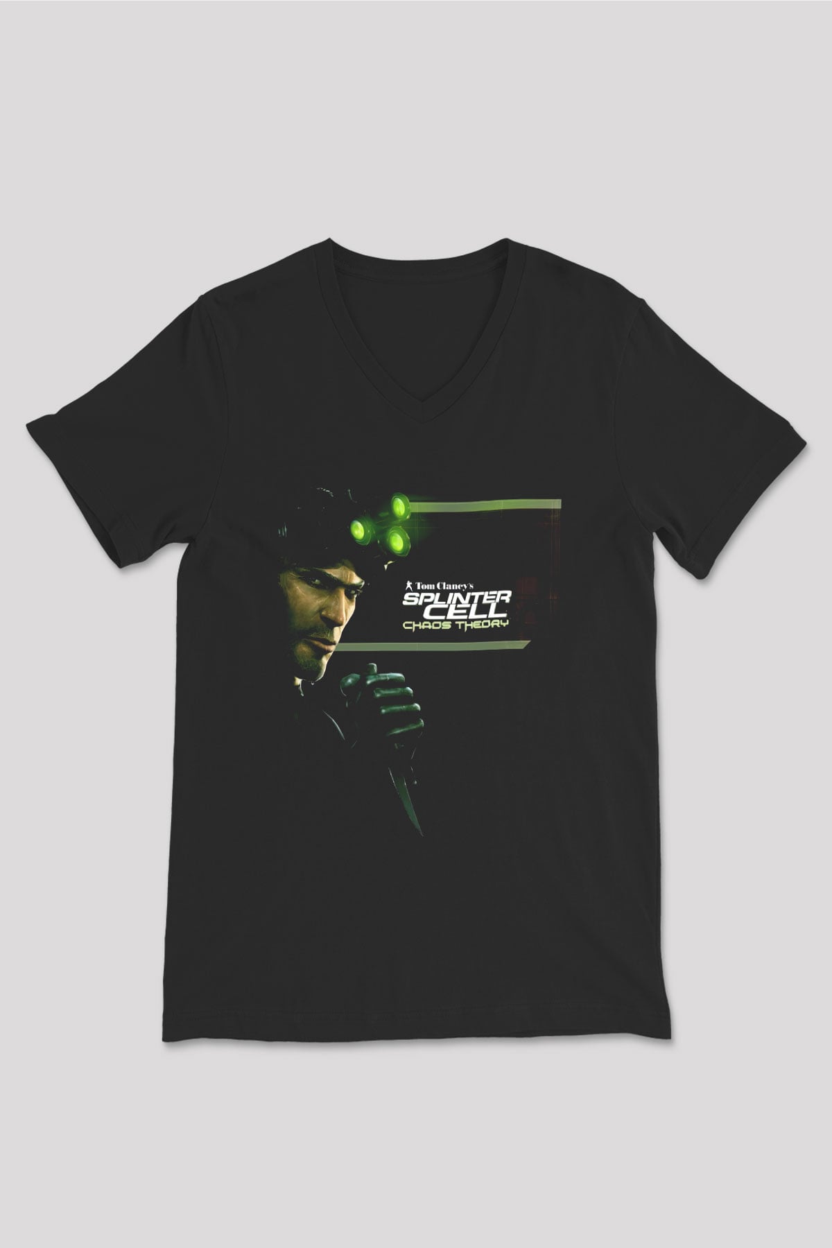 Splinter Cell Siyah Unisex V Yaka Tişört