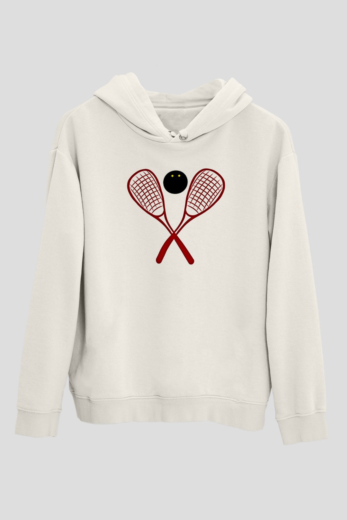 Squash Baskılı Unisex Ekru Hoodie