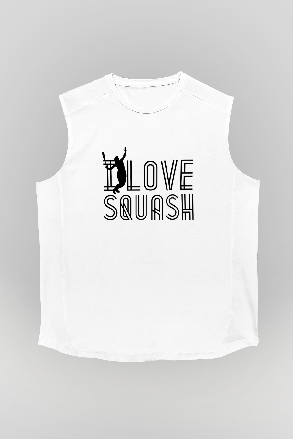 Squash Baskılı Unisex Kolsuz Beyaz Tişört