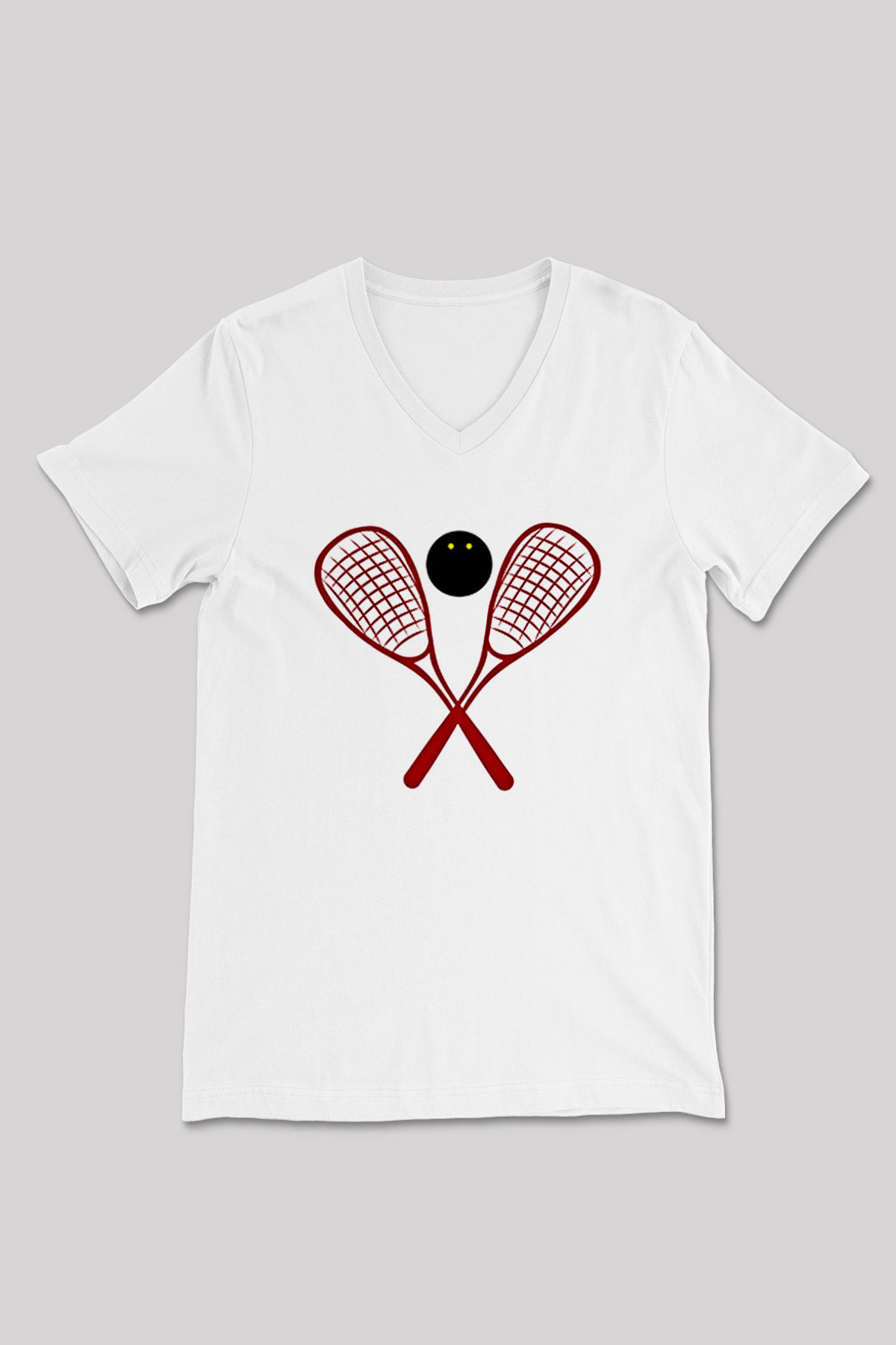Squash Baskılı Unisex V Yaka Tişört - Tshirt