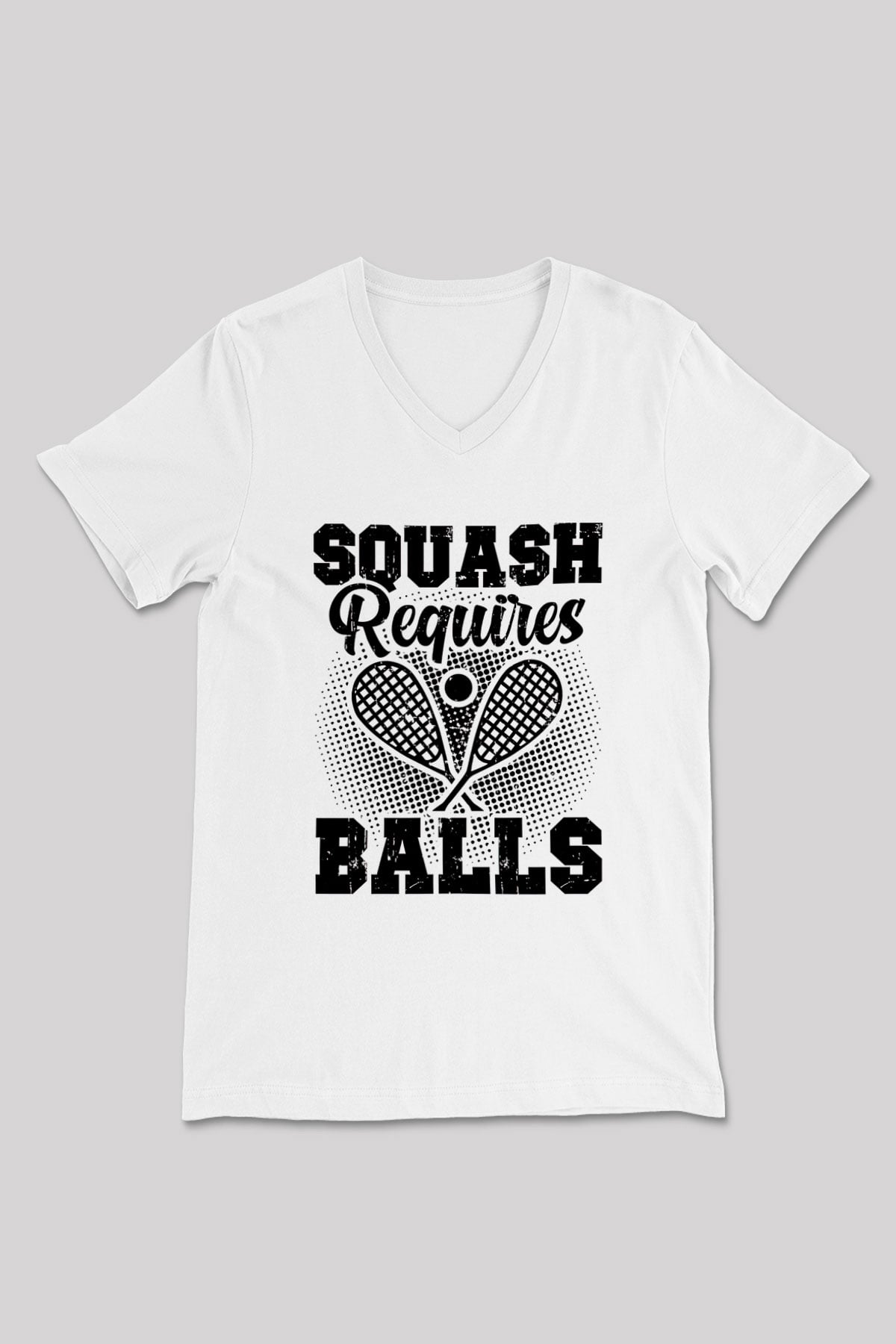 Squash Baskılı Unisex V Yaka Tişört - Tshirt