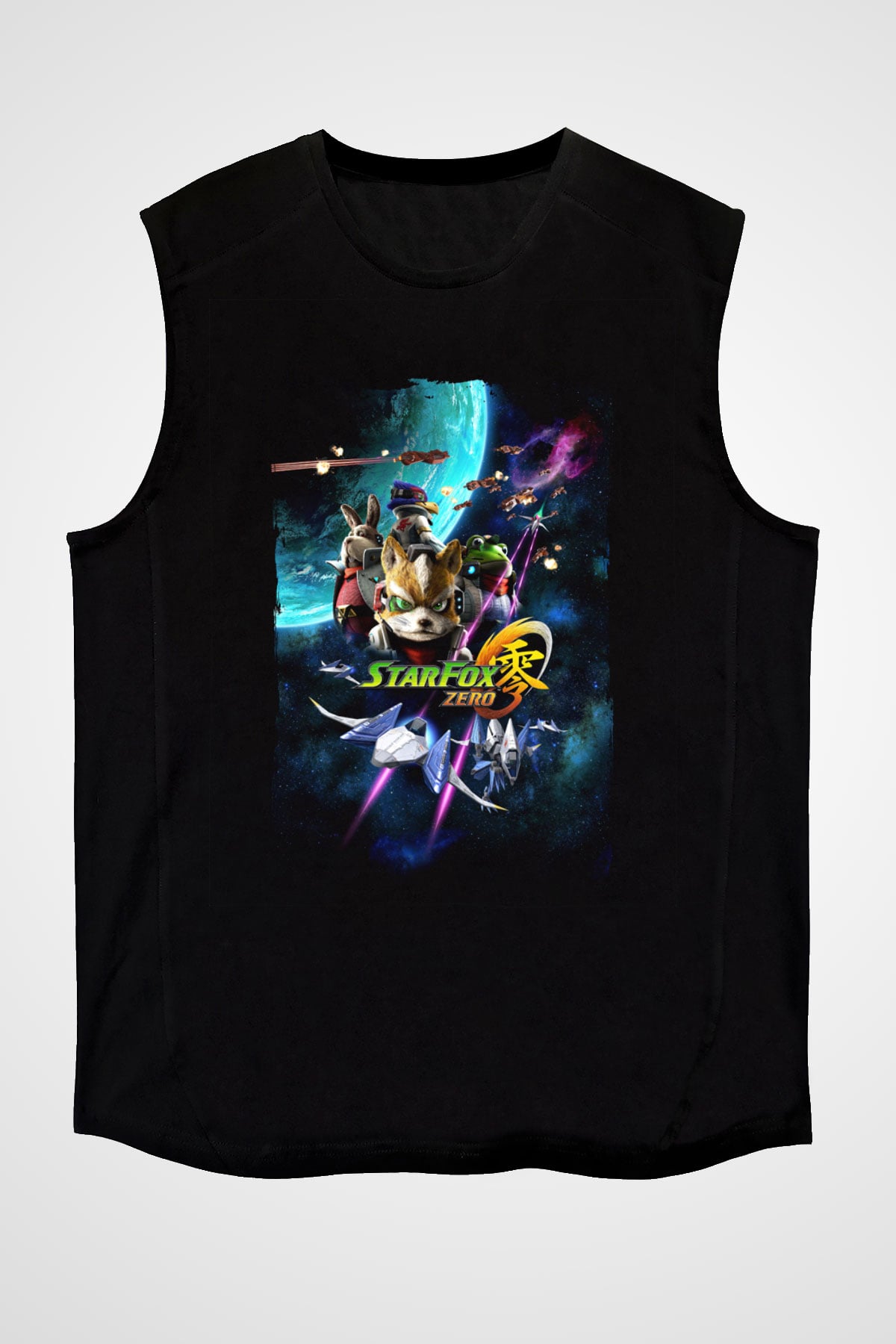 Star Fox Siyah Unisex Kolsuz Tişört