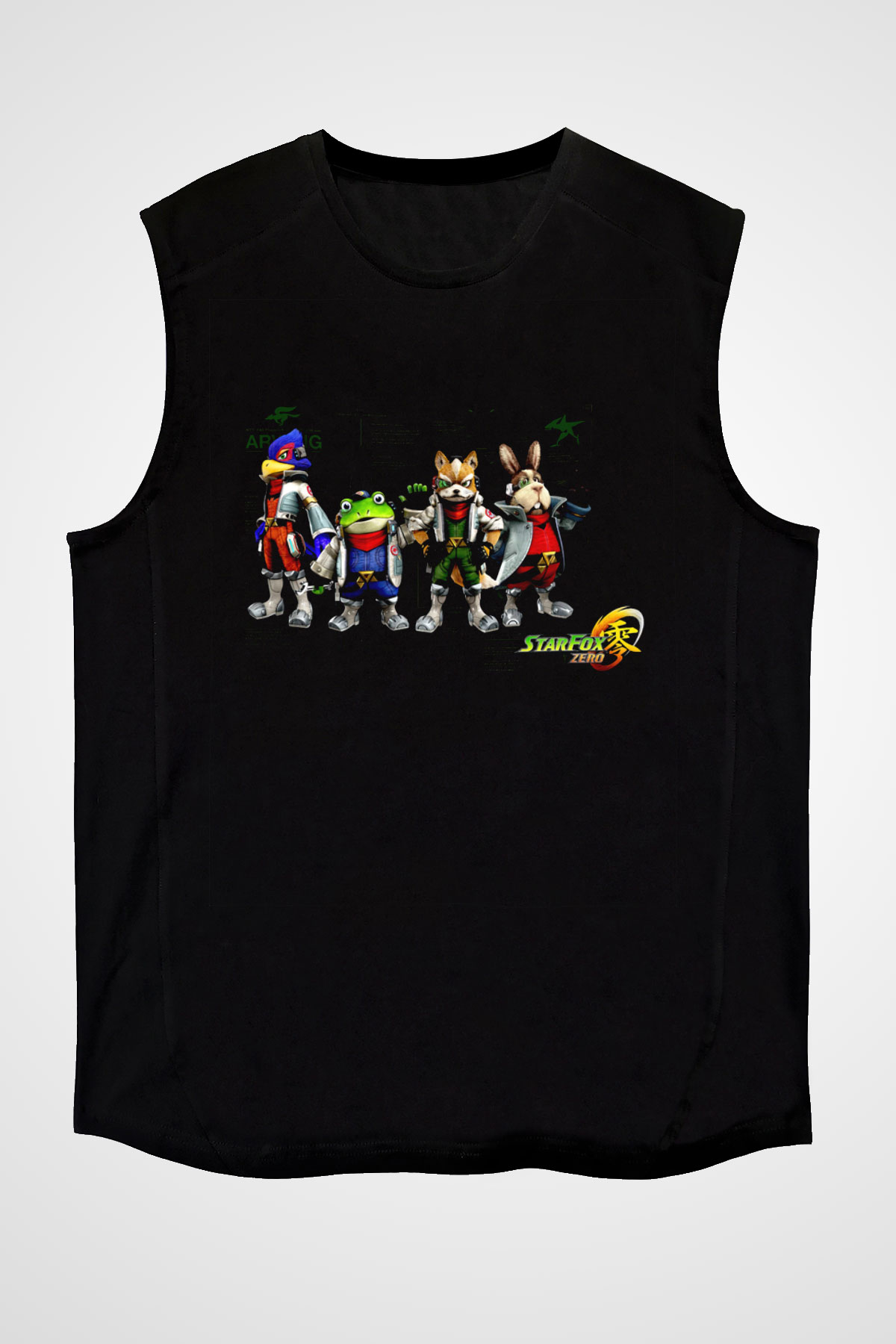 Star Fox Siyah Unisex Kolsuz Tişört