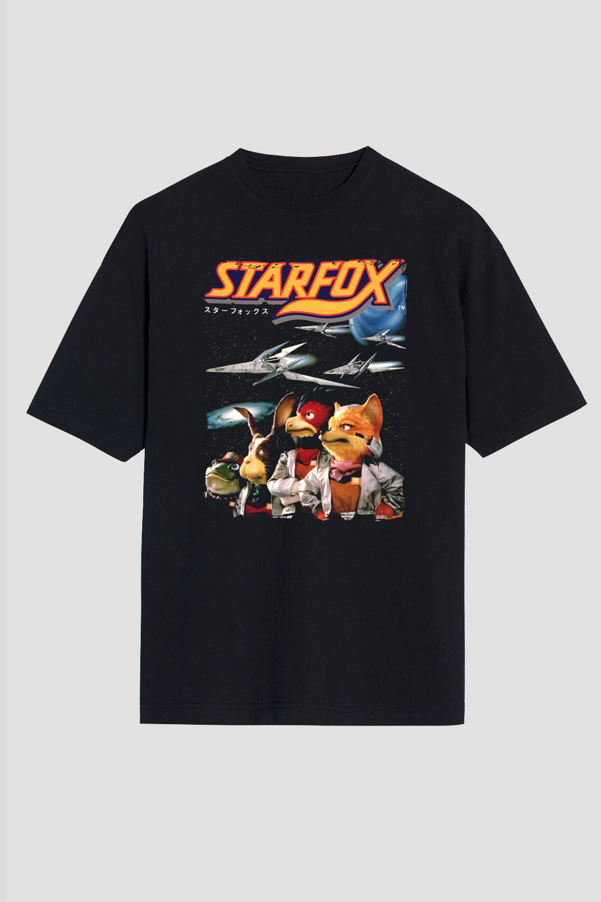 Star Fox Siyah Unisex Tişört T-Shirt